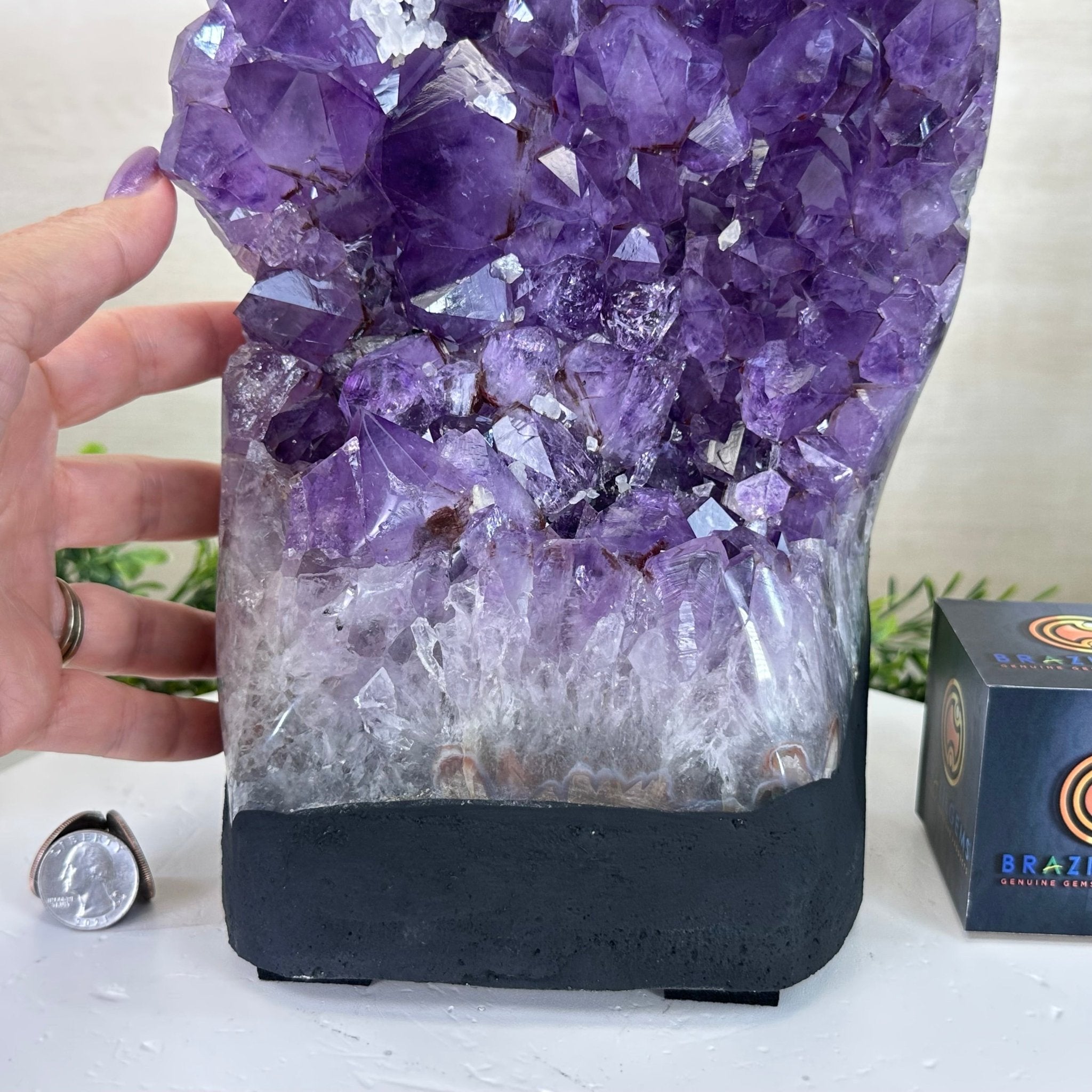 Extra Quality Amethyst Cluster, Cement Base, 24.7 lbs & 12.4" Tall #5614 - 0151 - Brazil GemsBrazil GemsExtra Quality Amethyst Cluster, Cement Base, 24.7 lbs & 12.4" Tall #5614 - 0151Clusters on Cement Bases5614 - 0151