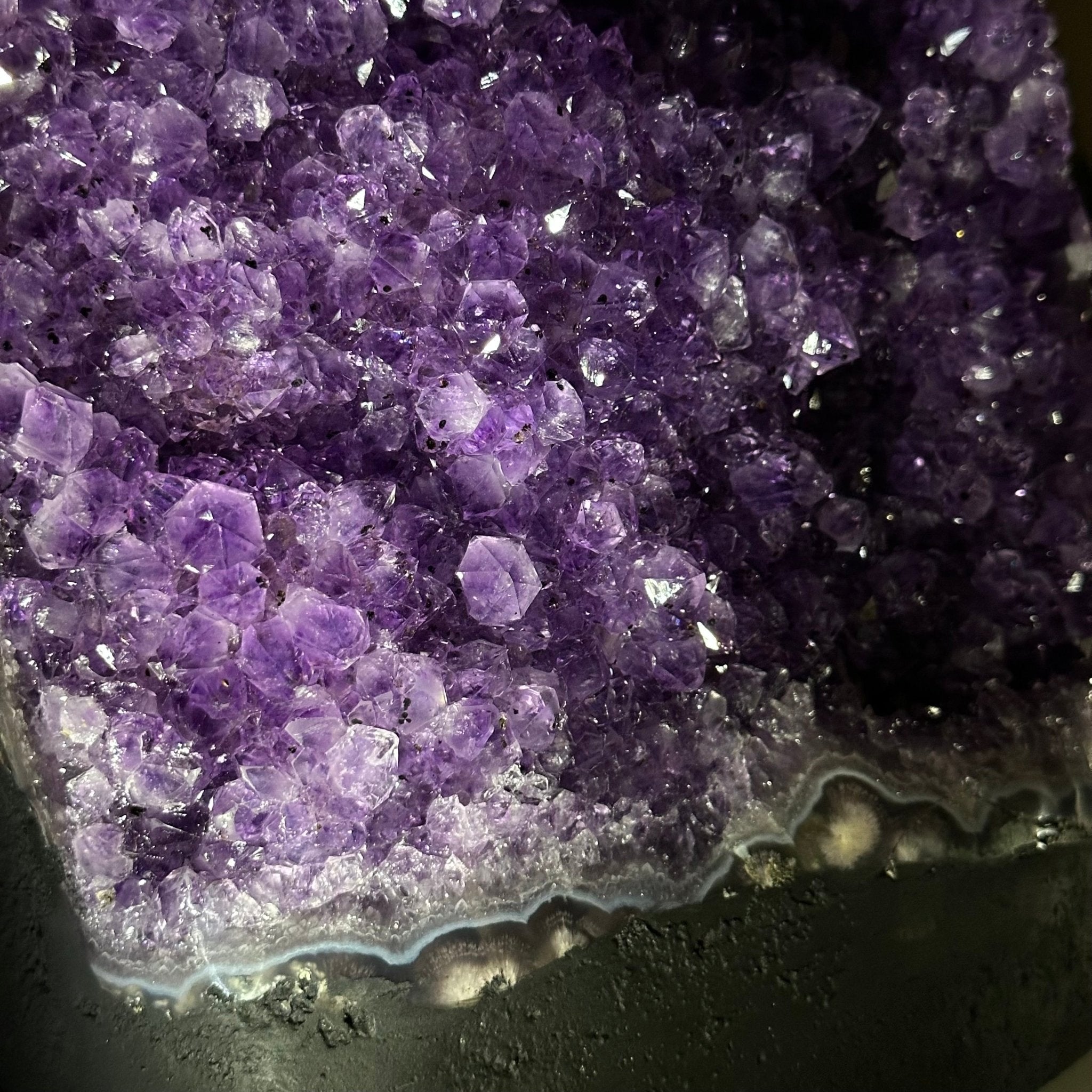 Extra Quality Amethyst Cluster, Cement Base, 25.4 lbs & 10.2" Tall #5614 - 0152 - Brazil GemsBrazil GemsExtra Quality Amethyst Cluster, Cement Base, 25.4 lbs & 10.2" Tall #5614 - 0152Clusters on Cement Bases5614 - 0152