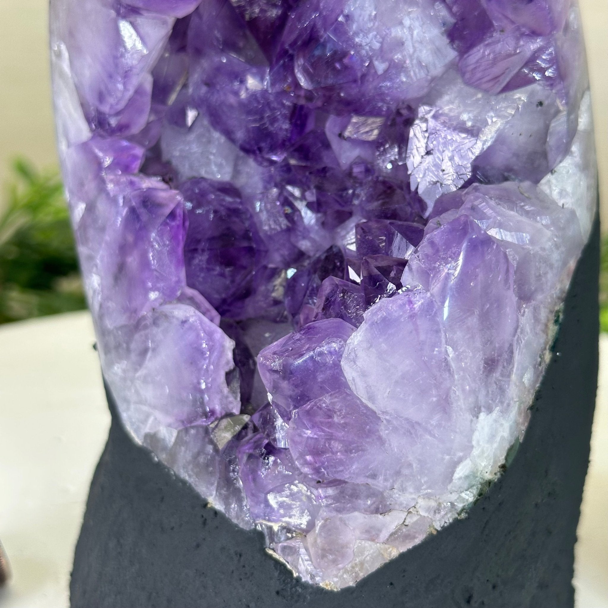 Extra Quality Amethyst Cluster, Cement Base, 6.5 lbs & 7.6" Tall #5614 - 0124 - Brazil GemsBrazil GemsExtra Quality Amethyst Cluster, Cement Base, 6.5 lbs & 7.6" Tall #5614 - 0124Clusters on Cement Bases5614 - 0124