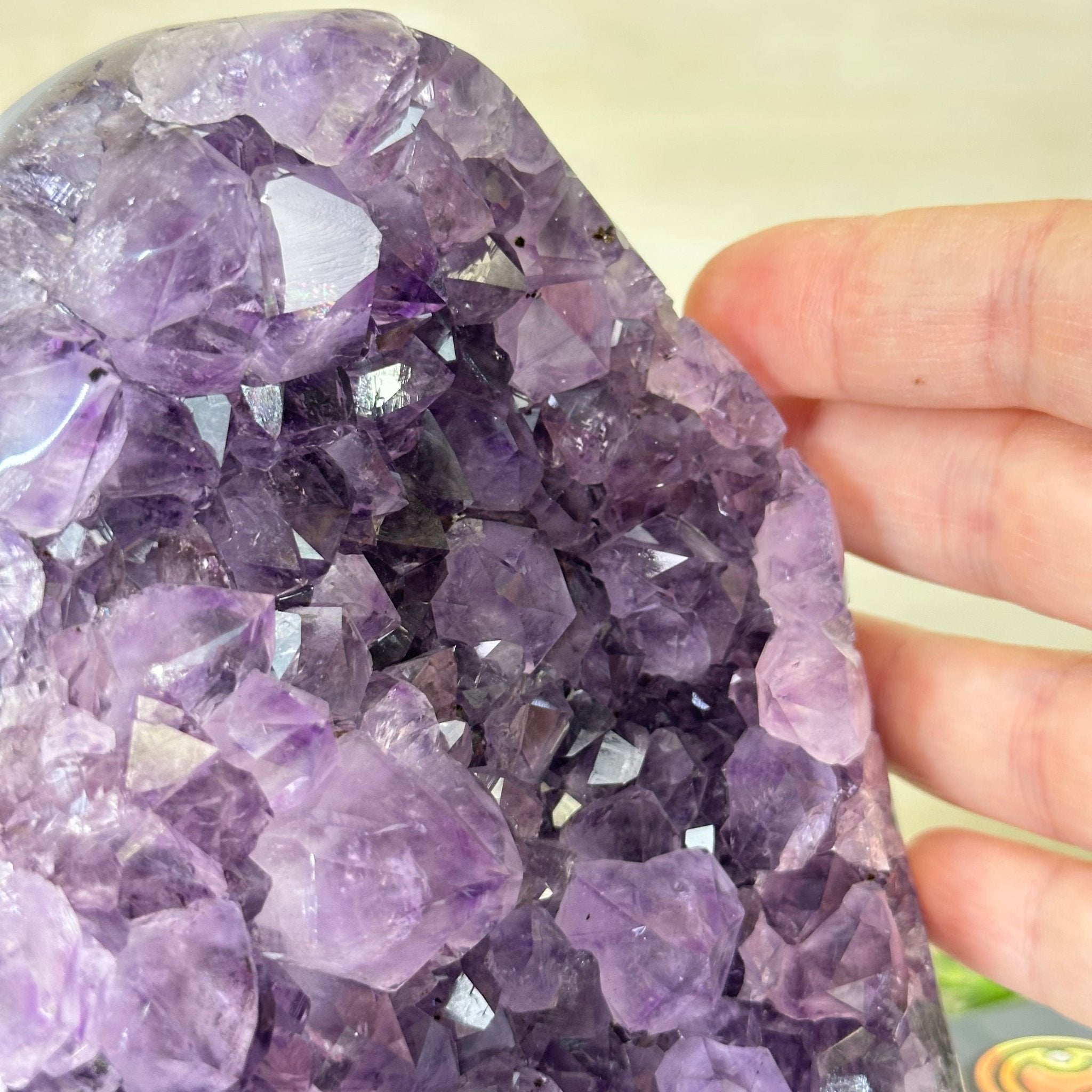 Extra Quality Amethyst Cluster, Cement Base, 7.3 lbs & 8.6" Tall #5614 - 0126 - Brazil GemsBrazil GemsExtra Quality Amethyst Cluster, Cement Base, 7.3 lbs & 8.6" Tall #5614 - 0126Clusters on Cement Bases5614 - 0126