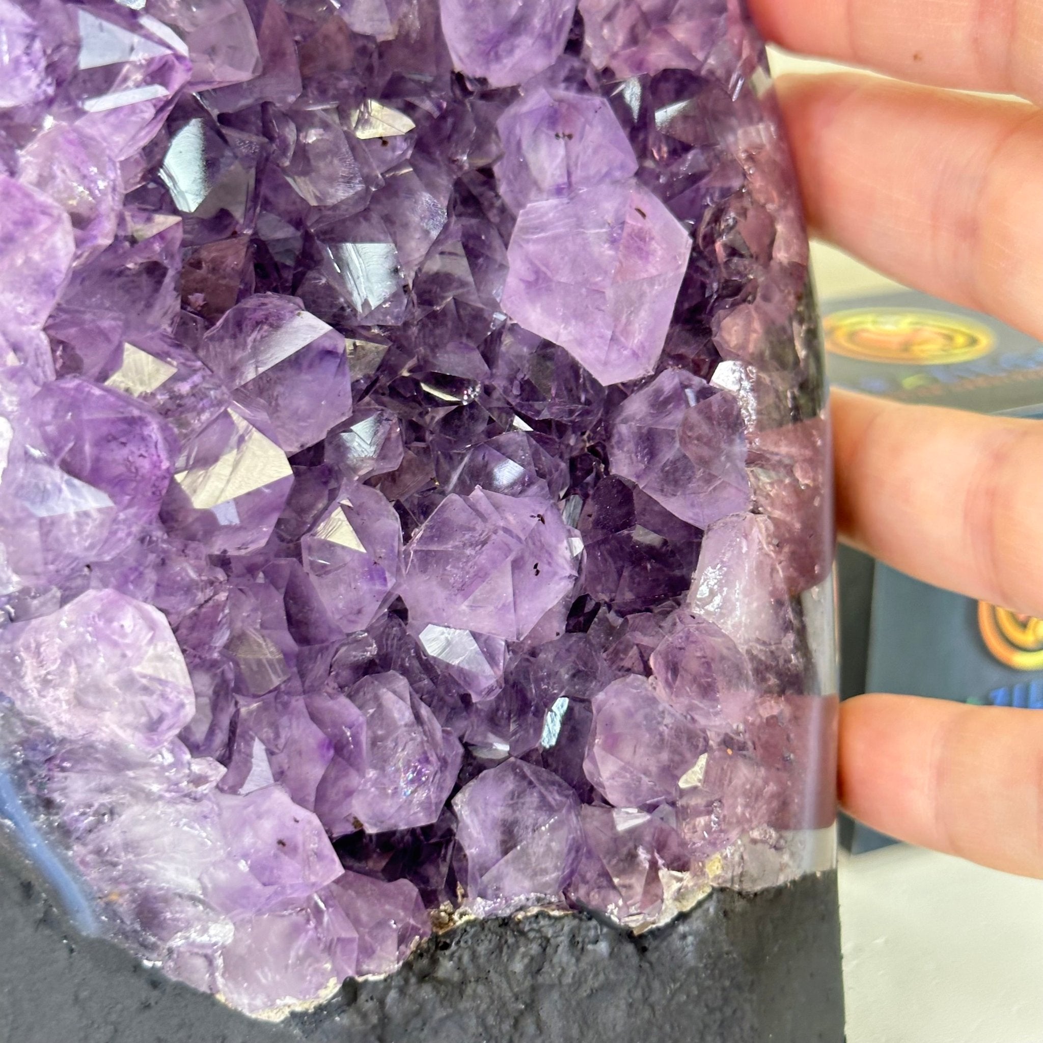 Extra Quality Amethyst Cluster, Cement Base, 7.3 lbs & 8.6" Tall #5614 - 0126 - Brazil GemsBrazil GemsExtra Quality Amethyst Cluster, Cement Base, 7.3 lbs & 8.6" Tall #5614 - 0126Clusters on Cement Bases5614 - 0126