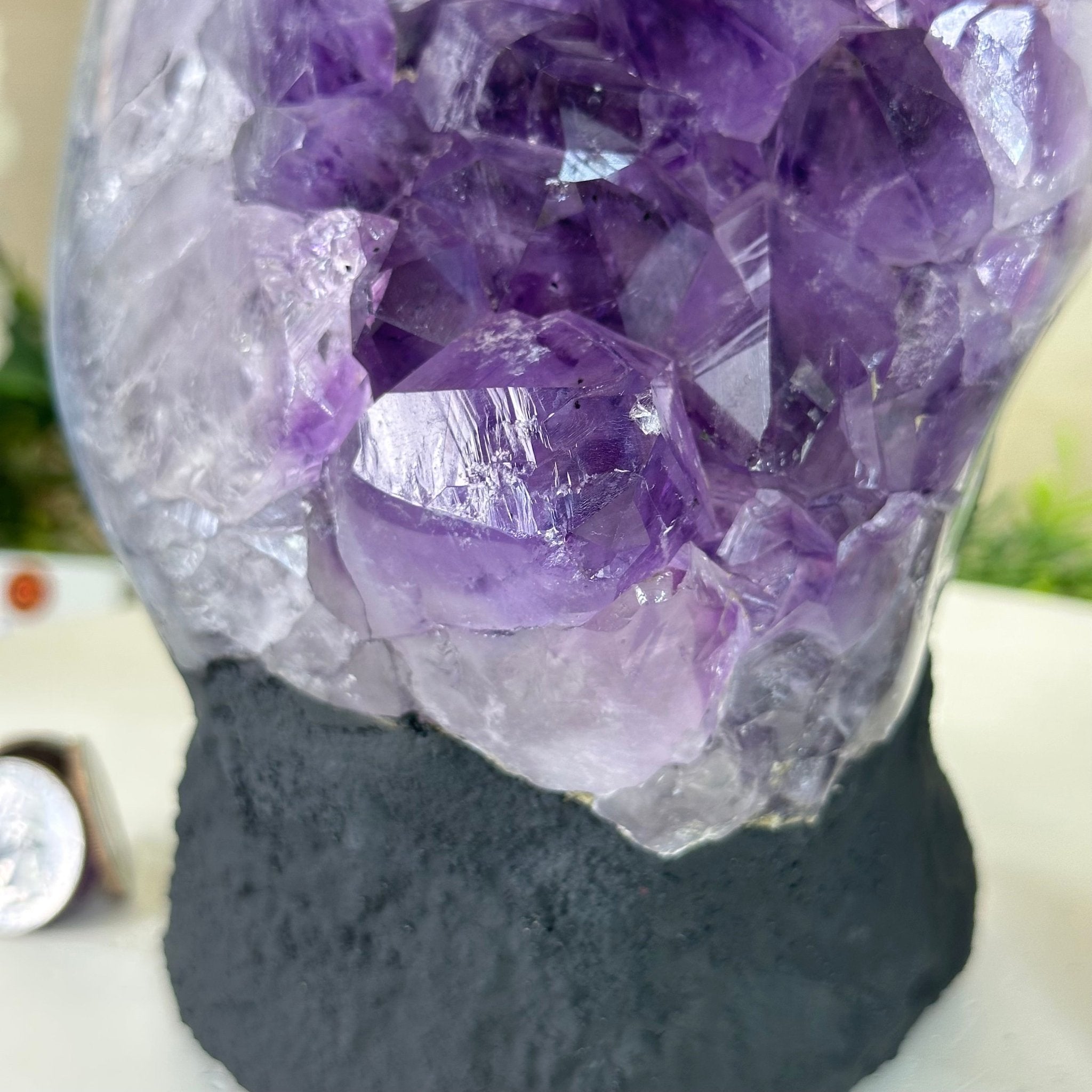 Extra Quality Amethyst Cluster, Cement Base, 8.2 lbs & 8.5" Tall #5614 - 0127 - Brazil GemsBrazil GemsExtra Quality Amethyst Cluster, Cement Base, 8.2 lbs & 8.5" Tall #5614 - 0127Clusters on Cement Bases5614 - 0127