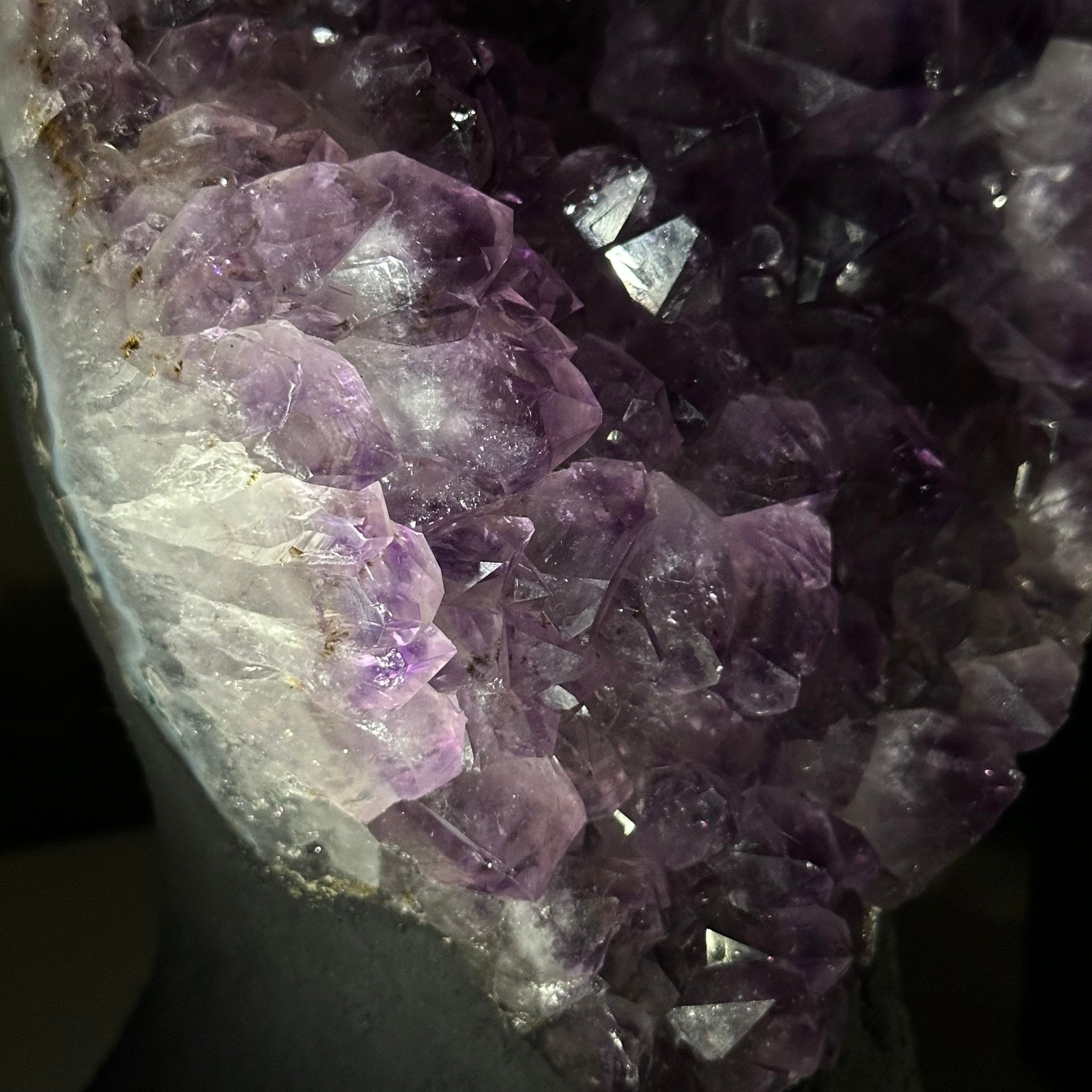 Extra Quality Amethyst Cluster, Cement Base, 8.3 lbs & 8.6" Tall #5614 - 0128 - Brazil GemsBrazil GemsExtra Quality Amethyst Cluster, Cement Base, 8.3 lbs & 8.6" Tall #5614 - 0128Clusters on Cement Bases5614 - 0128