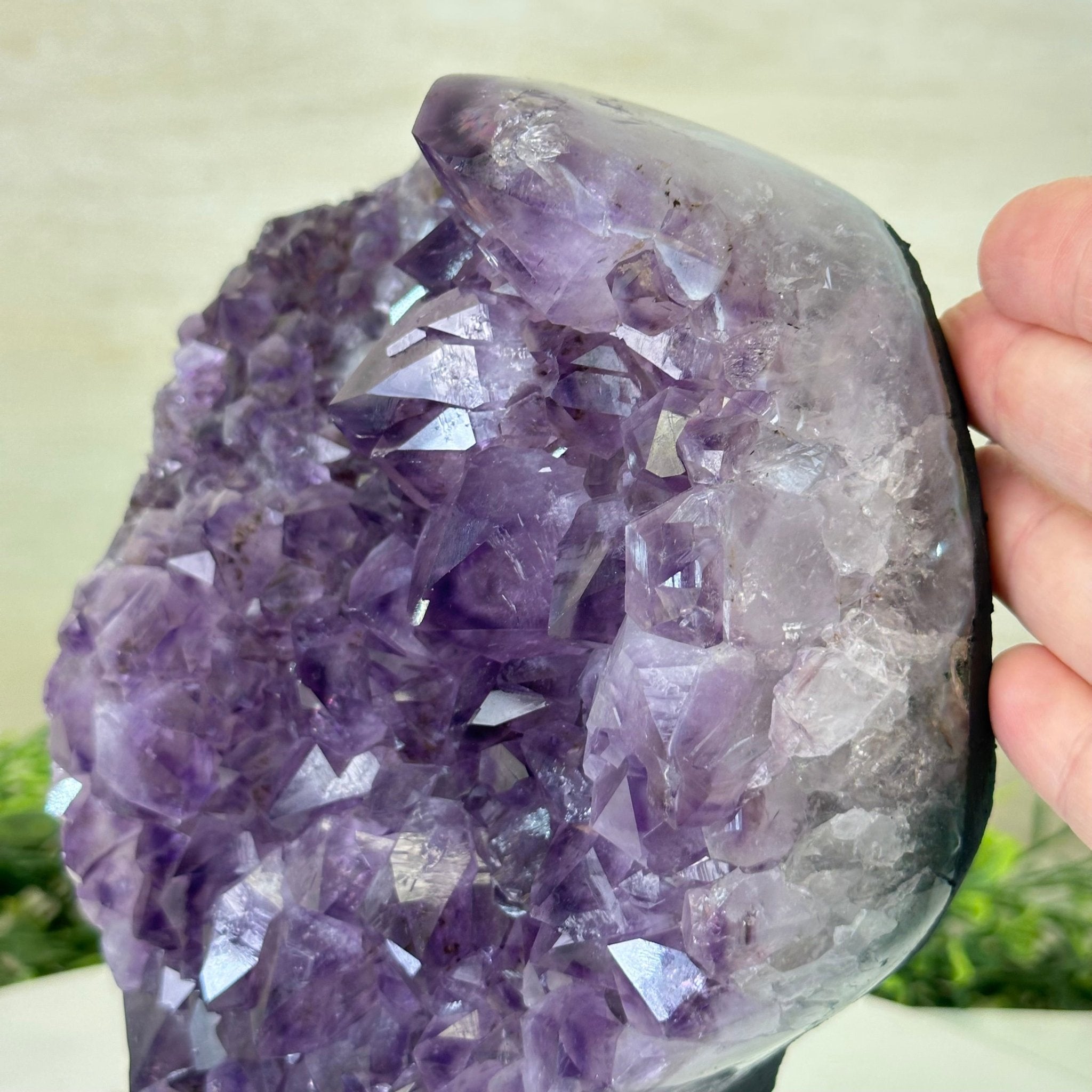 Extra Quality Amethyst Cluster, Cement Base, 8.3 lbs & 8.6" Tall #5614 - 0128 - Brazil GemsBrazil GemsExtra Quality Amethyst Cluster, Cement Base, 8.3 lbs & 8.6" Tall #5614 - 0128Clusters on Cement Bases5614 - 0128