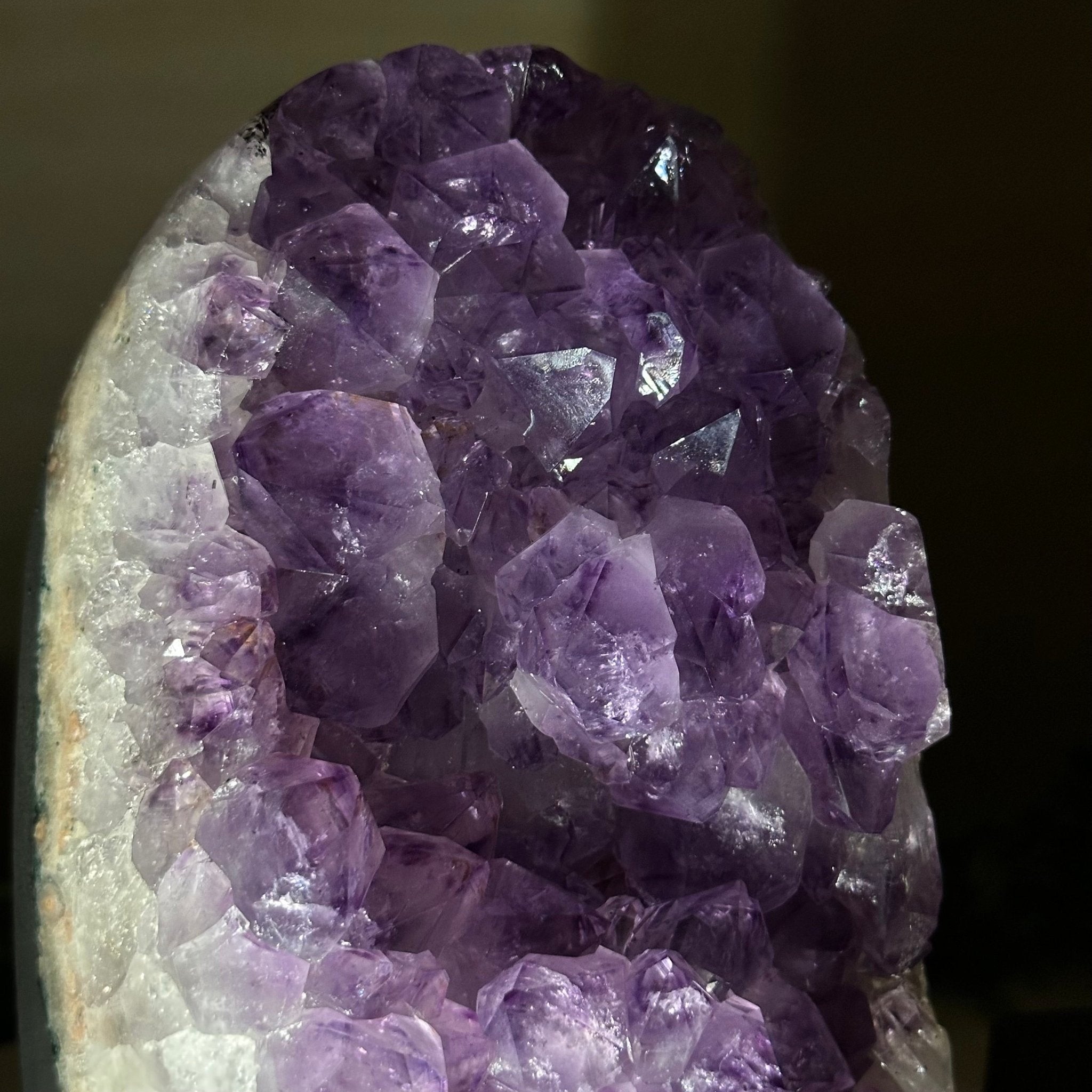 Extra Quality Amethyst Cluster, Cement Base, 8.8 lbs & 8.6" Tall #5614 - 0130 - Brazil GemsBrazil GemsExtra Quality Amethyst Cluster, Cement Base, 8.8 lbs & 8.6" Tall #5614 - 0130Clusters on Cement Bases5614 - 0130