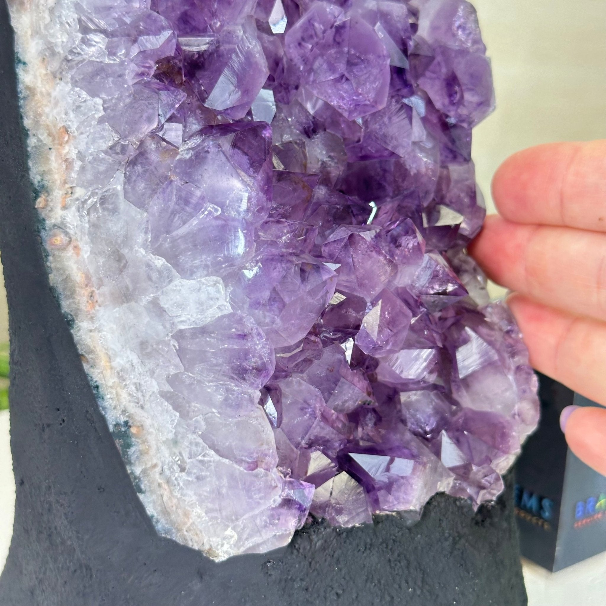 Extra Quality Amethyst Cluster, Cement Base, 8.8 lbs & 8.6" Tall #5614 - 0130 - Brazil GemsBrazil GemsExtra Quality Amethyst Cluster, Cement Base, 8.8 lbs & 8.6" Tall #5614 - 0130Clusters on Cement Bases5614 - 0130