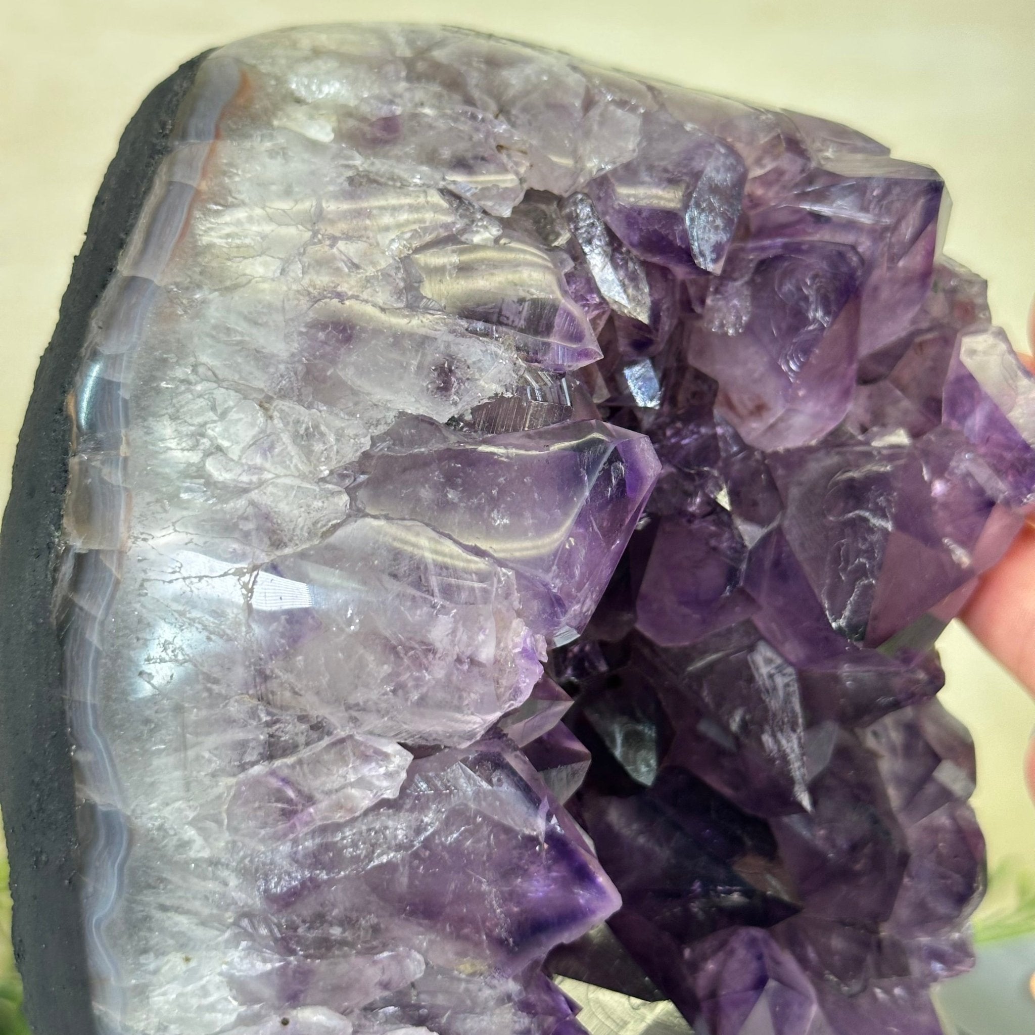 Extra Quality Amethyst Cluster, Cement Base, 9.5 lbs & 8.6" Tall #5614 - 0132 - Brazil GemsBrazil GemsExtra Quality Amethyst Cluster, Cement Base, 9.5 lbs & 8.6" Tall #5614 - 0132Clusters on Cement Bases5614 - 0132