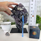 Extra Quality Amethyst Cluster on a Metal Base, 10.5 lbs & 8.8" Tall #5491-0142 - Brazil GemsBrazil GemsExtra Quality Amethyst Cluster on a Metal Base, 10.5 lbs & 8.8" Tall #5491-0142Clusters on Fixed Bases5491-0142