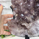 Extra Quality Amethyst Cluster on a Metal Base, 19.3 lbs & 17.1" Tall #5491 - 0191 - Brazil GemsBrazil GemsExtra Quality Amethyst Cluster on a Metal Base, 19.3 lbs & 17.1" Tall #5491 - 0191Clusters on Fixed Bases5491 - 0191