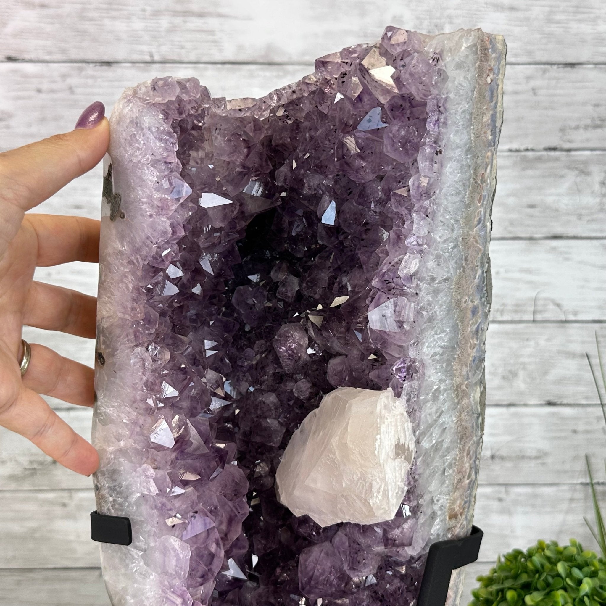 Extra Quality Amethyst Cluster on a Metal Base, 31.5 lbs & 18.4" Tall #5491 - 0197 - Brazil GemsBrazil GemsExtra Quality Amethyst Cluster on a Metal Base, 31.5 lbs & 18.4" Tall #5491 - 0197Clusters on Fixed Bases5491 - 0197