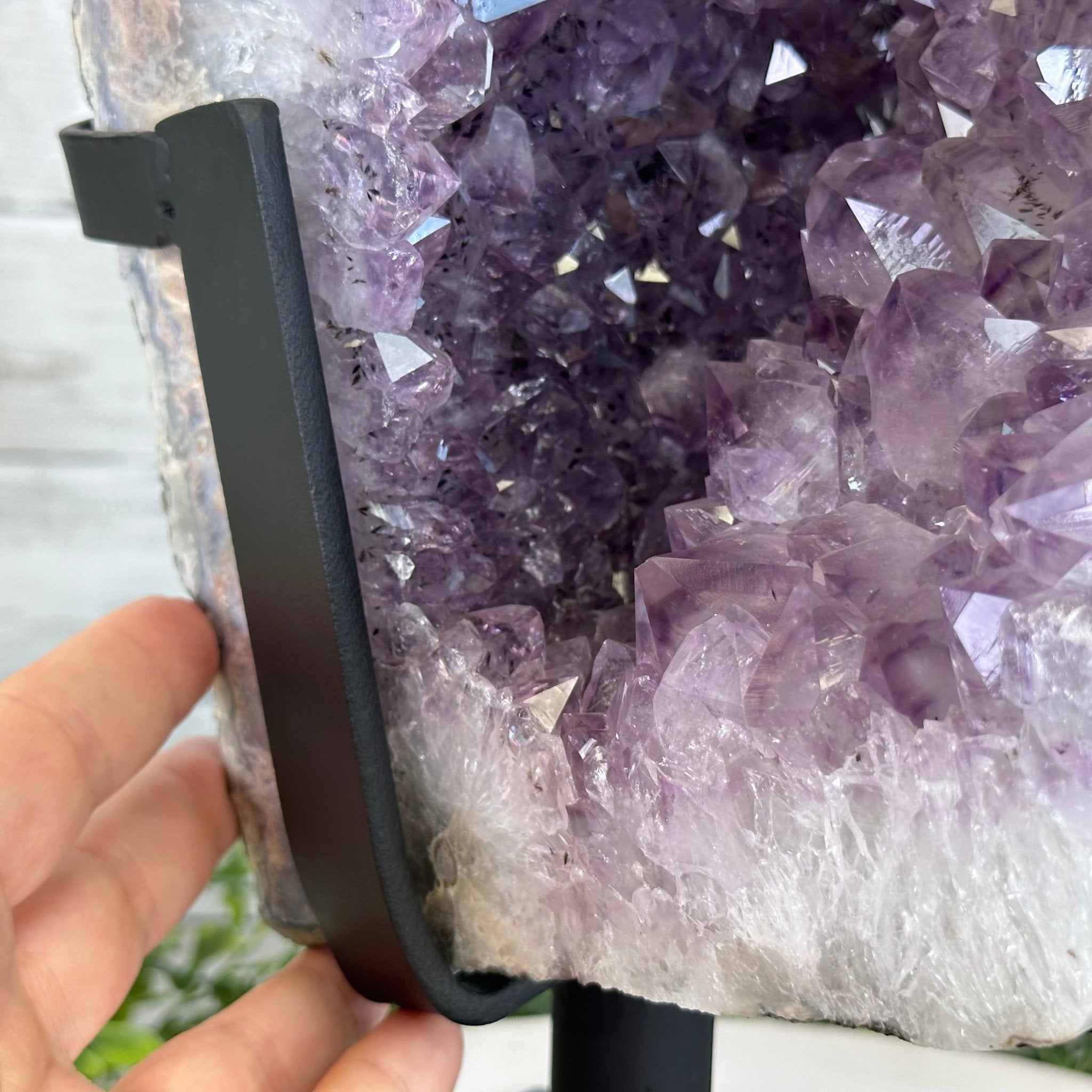 Extra Quality Amethyst Cluster on a Metal Base, 35.9 lbs & 20.4" Tall #5491 - 0199 - Brazil GemsBrazil GemsExtra Quality Amethyst Cluster on a Metal Base, 35.9 lbs & 20.4" Tall #5491 - 0199Clusters on Fixed Bases5491 - 0199