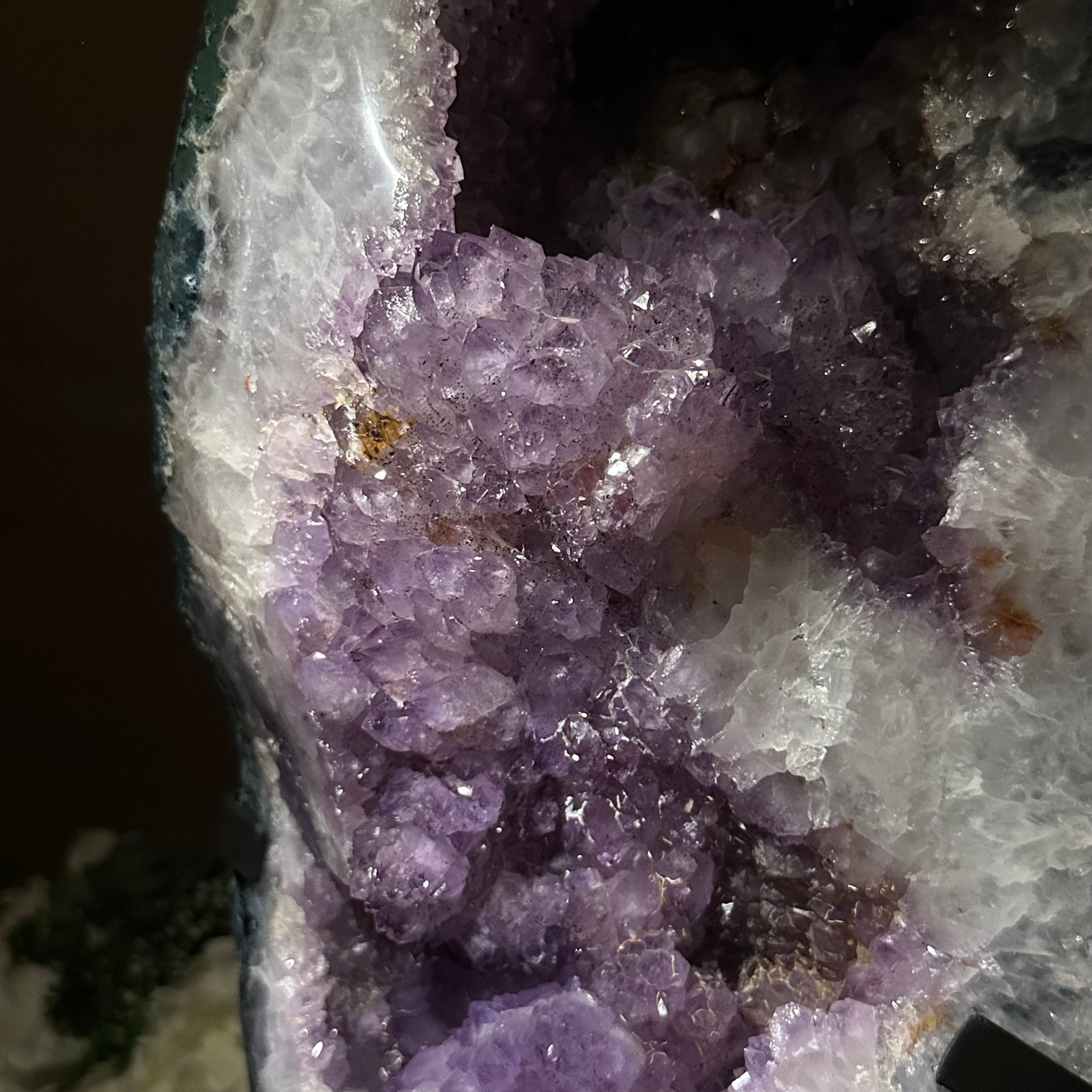 Extra Quality Amethyst Cluster on Metal Base, 28.9 lbs & 18.8" Tall #5491 - 0195 - Brazil GemsBrazil GemsExtra Quality Amethyst Cluster on Metal Base, 28.9 lbs & 18.8" Tall #5491 - 0195Clusters on Fixed Bases5491 - 0195