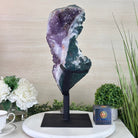 Extra Quality Amethyst Cluster on Metal Base, 28.9 lbs & 18.8" Tall #5491 - 0195 - Brazil GemsBrazil GemsExtra Quality Amethyst Cluster on Metal Base, 28.9 lbs & 18.8" Tall #5491 - 0195Clusters on Fixed Bases5491 - 0195