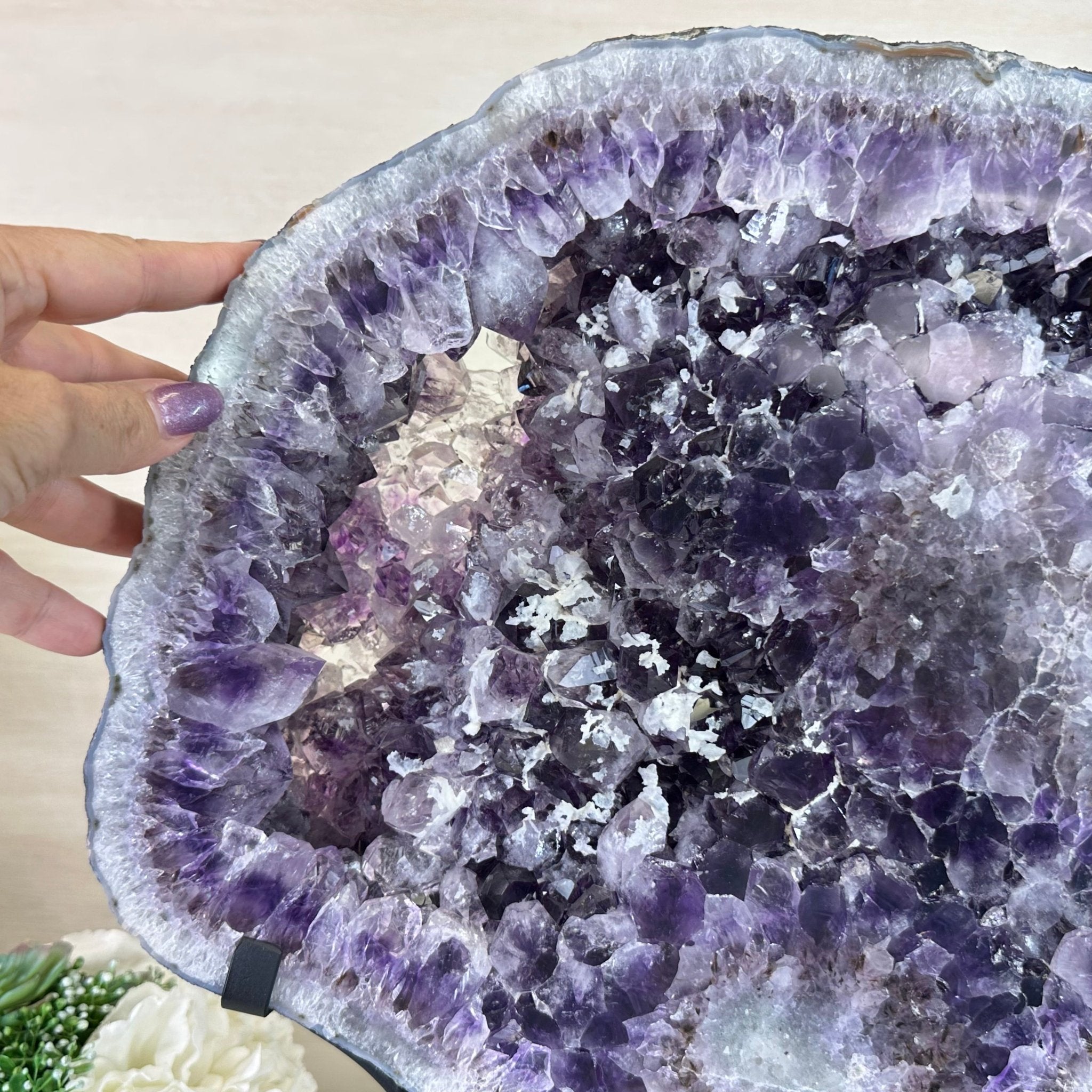 Extra Quality Amethyst Crystal Slice on Stand, 33.1 lbs & 19.6" Tall #5621AM - 005 - Brazil GemsBrazil GemsExtra Quality Amethyst Crystal Slice on Stand, 33.1 lbs & 19.6" Tall #5621AM - 005Slices on Fixed Bases5621AM - 005