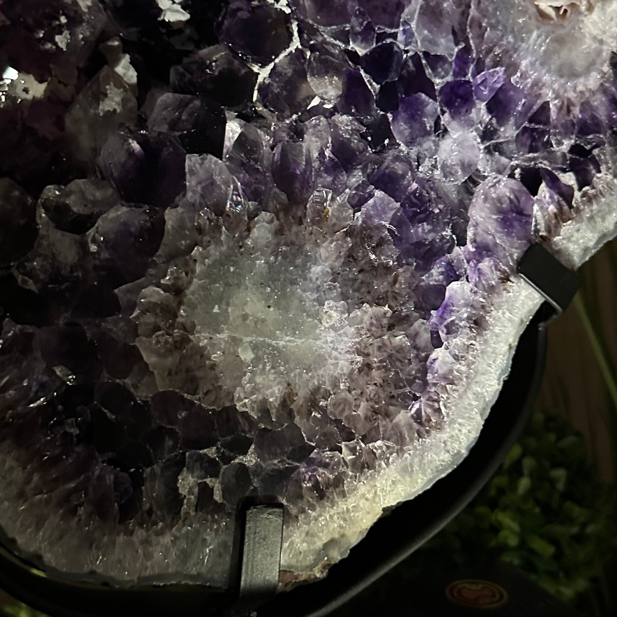 Extra Quality Amethyst Crystal Slice on Stand, 33.1 lbs & 19.6" Tall #5621AM - 005 - Brazil GemsBrazil GemsExtra Quality Amethyst Crystal Slice on Stand, 33.1 lbs & 19.6" Tall #5621AM - 005Slices on Fixed Bases5621AM - 005