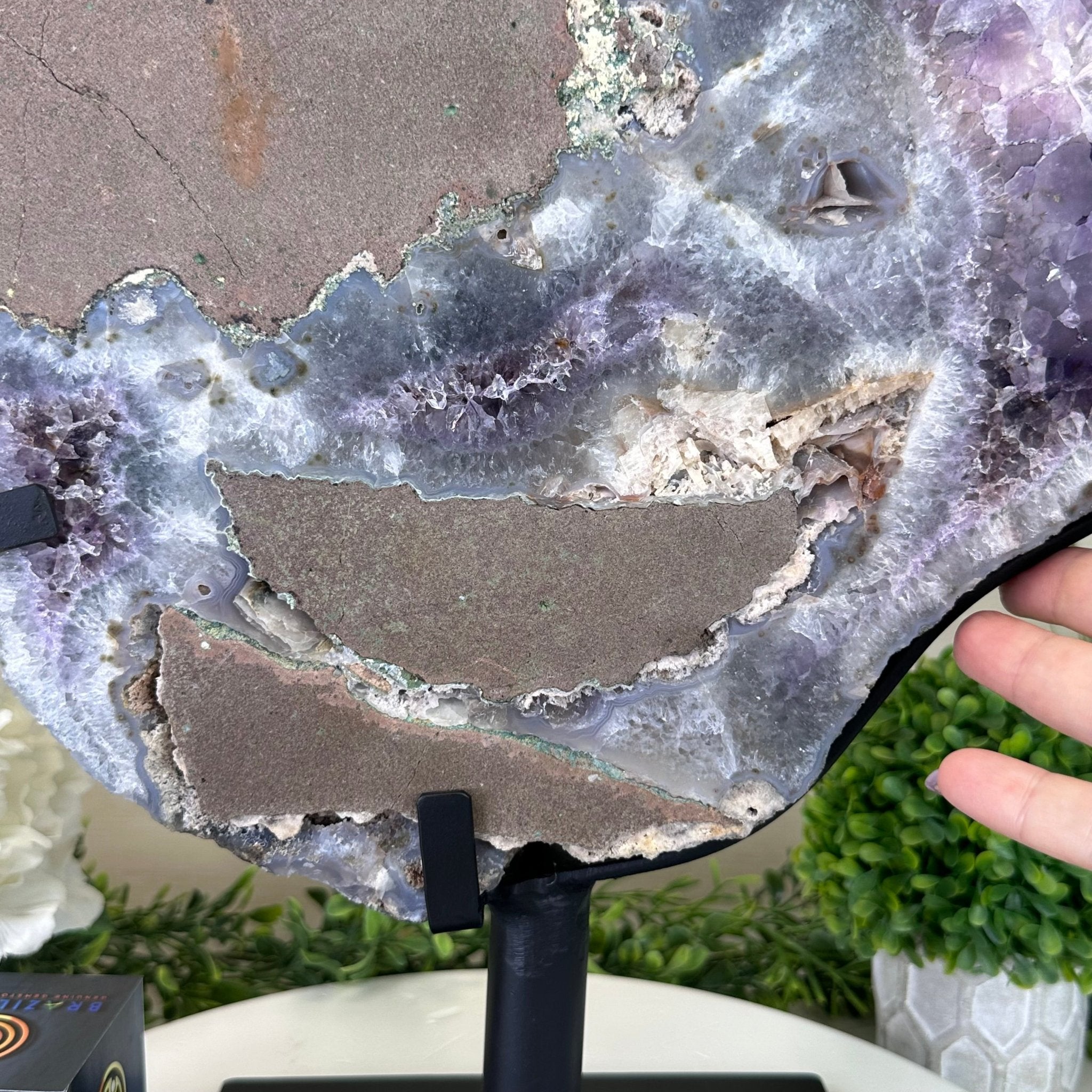 Extra Quality Amethyst Crystal Slice on Stand, 33.1 lbs & 19.6" Tall #5621AM - 005 - Brazil GemsBrazil GemsExtra Quality Amethyst Crystal Slice on Stand, 33.1 lbs & 19.6" Tall #5621AM - 005Slices on Fixed Bases5621AM - 005