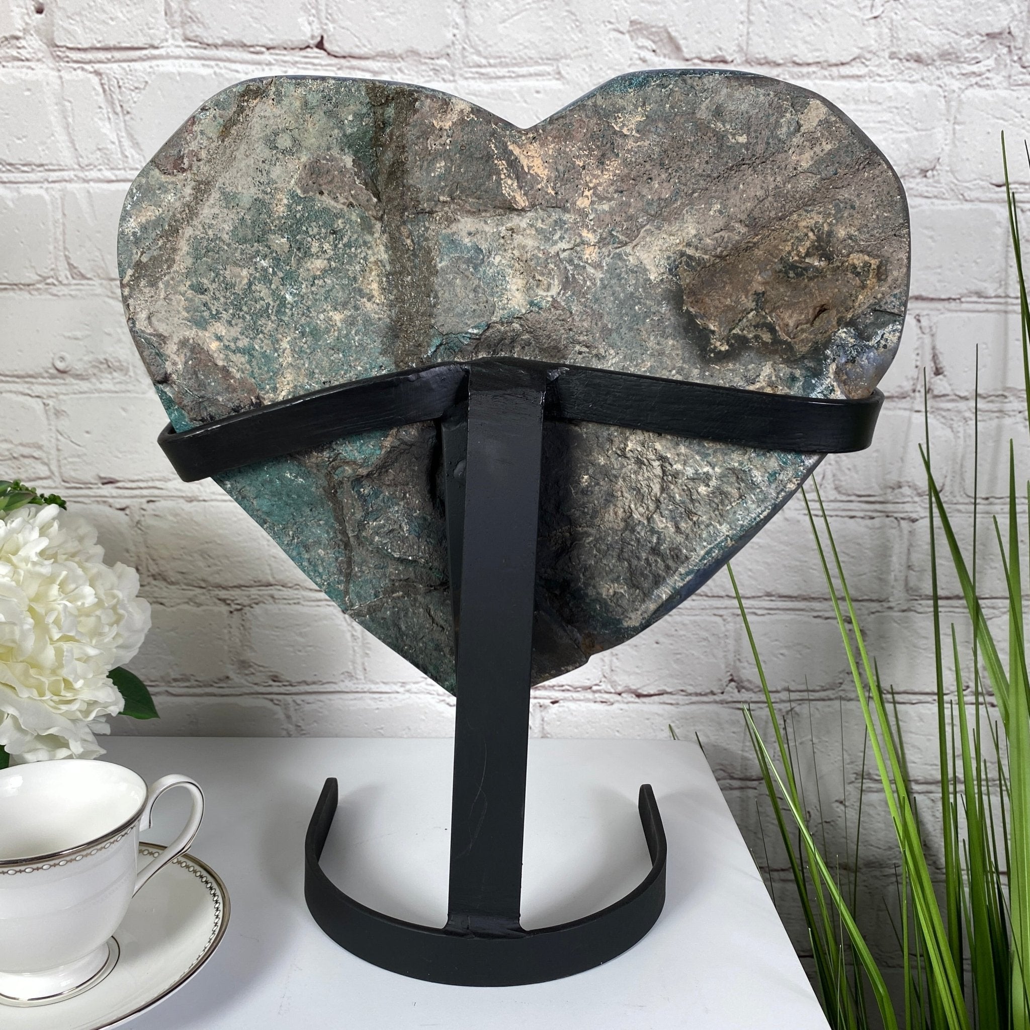 Extra Quality Amethyst Heart Geode, metal stand, 15.5" Tall & 27.2 lbs #5463-0041 by Brazil Gems - Brazil GemsBrazil GemsExtra Quality Amethyst Heart Geode, metal stand, 15.5" Tall & 27.2 lbs #5463-0041 by Brazil GemsHearts5463-0041