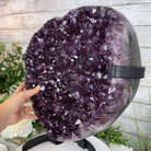 Extra Quality Amethyst Heart Geode, metal stand, 50 lbs & 19" Tall #5463-0190 by Brazil Gems - Brazil GemsBrazil GemsExtra Quality Amethyst Heart Geode, metal stand, 50 lbs & 19" Tall #5463-0190 by Brazil GemsHearts5463-0190