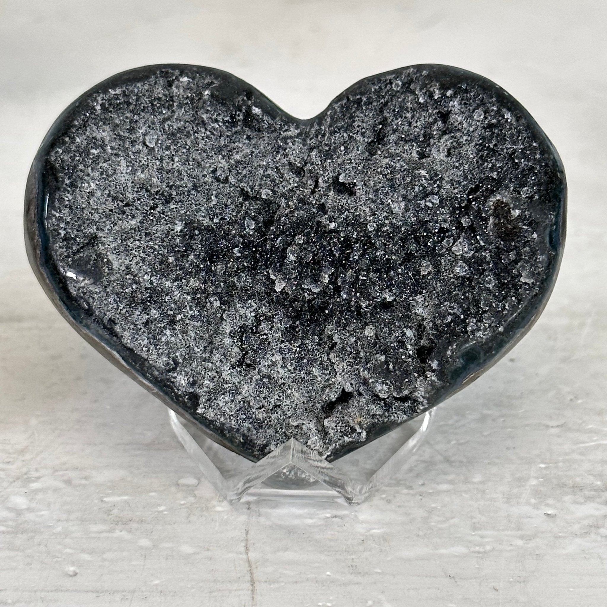 Extra Quality Amethyst Heart Geode on an Acrylic Stand, 0.15 lbs & 1.75" Tall #5462-0018 by Brazil Gems - Brazil GemsBrazil GemsExtra Quality Amethyst Heart Geode on an Acrylic Stand, 0.15 lbs & 1.75" Tall #5462-0018 by Brazil GemsHearts5462-0018