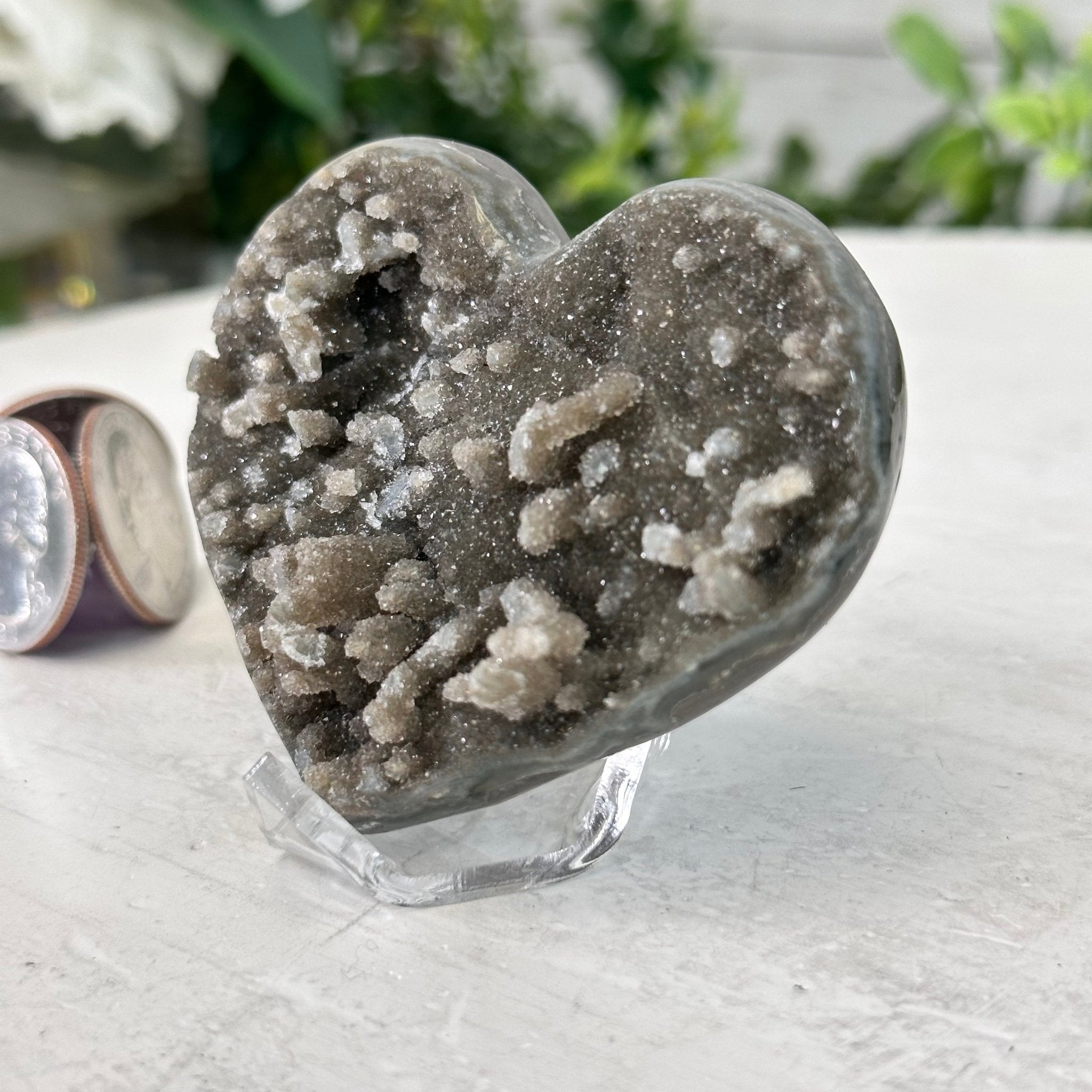 Extra Quality Amethyst Heart Geode on an Acrylic Stand, 0.24 lbs & 2.2" Tall #5462-0022 by Brazil Gems - Brazil GemsBrazil GemsExtra Quality Amethyst Heart Geode on an Acrylic Stand, 0.24 lbs & 2.2" Tall #5462-0022 by Brazil GemsHearts5462-0022