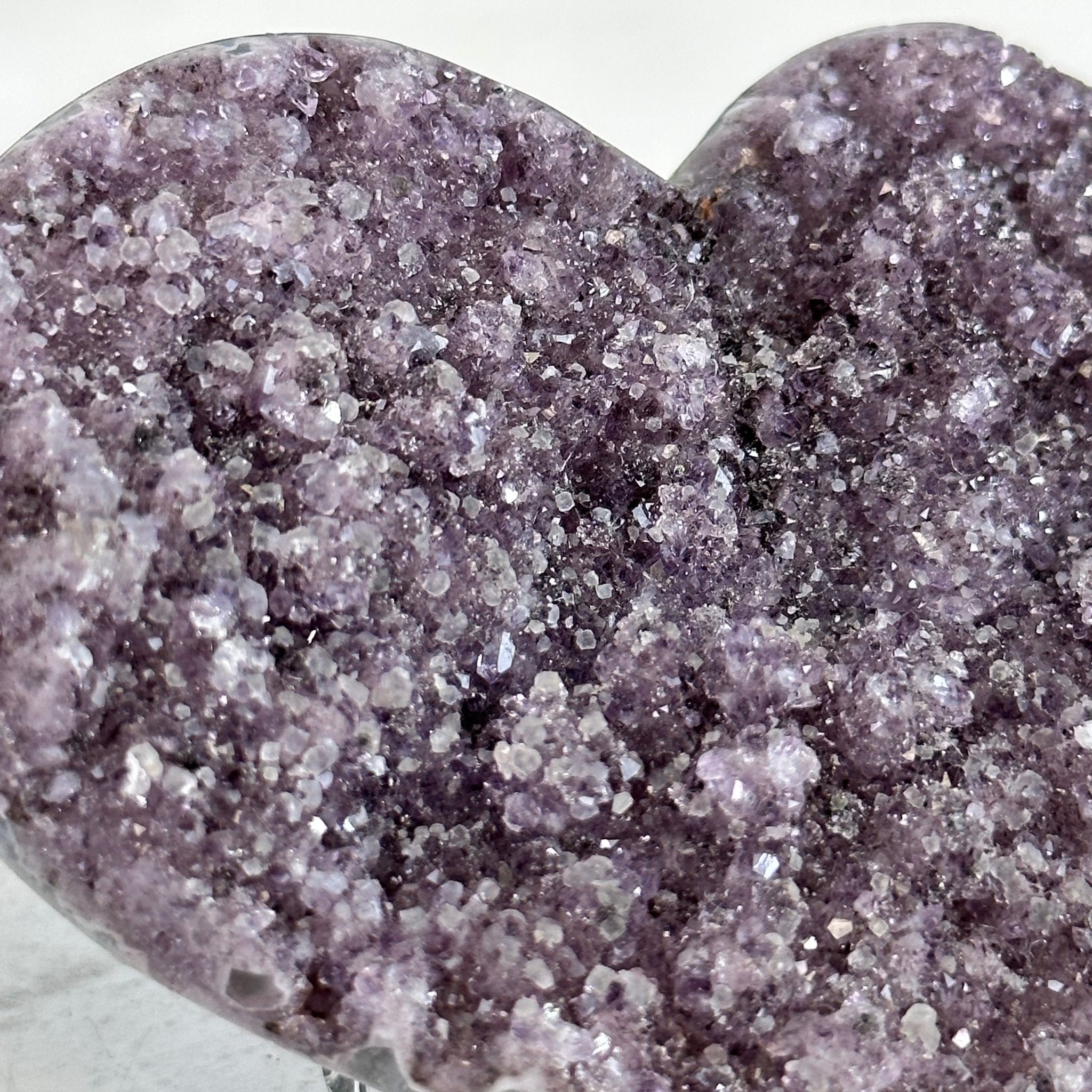 Extra Quality Amethyst Heart Geode on an Acrylic Stand, 0.31 lbs & 2.2" Tall #5462-0026 by Brazil Gems - Brazil GemsBrazil GemsExtra Quality Amethyst Heart Geode on an Acrylic Stand, 0.31 lbs & 2.2" Tall #5462-0026 by Brazil GemsHearts5462-0026