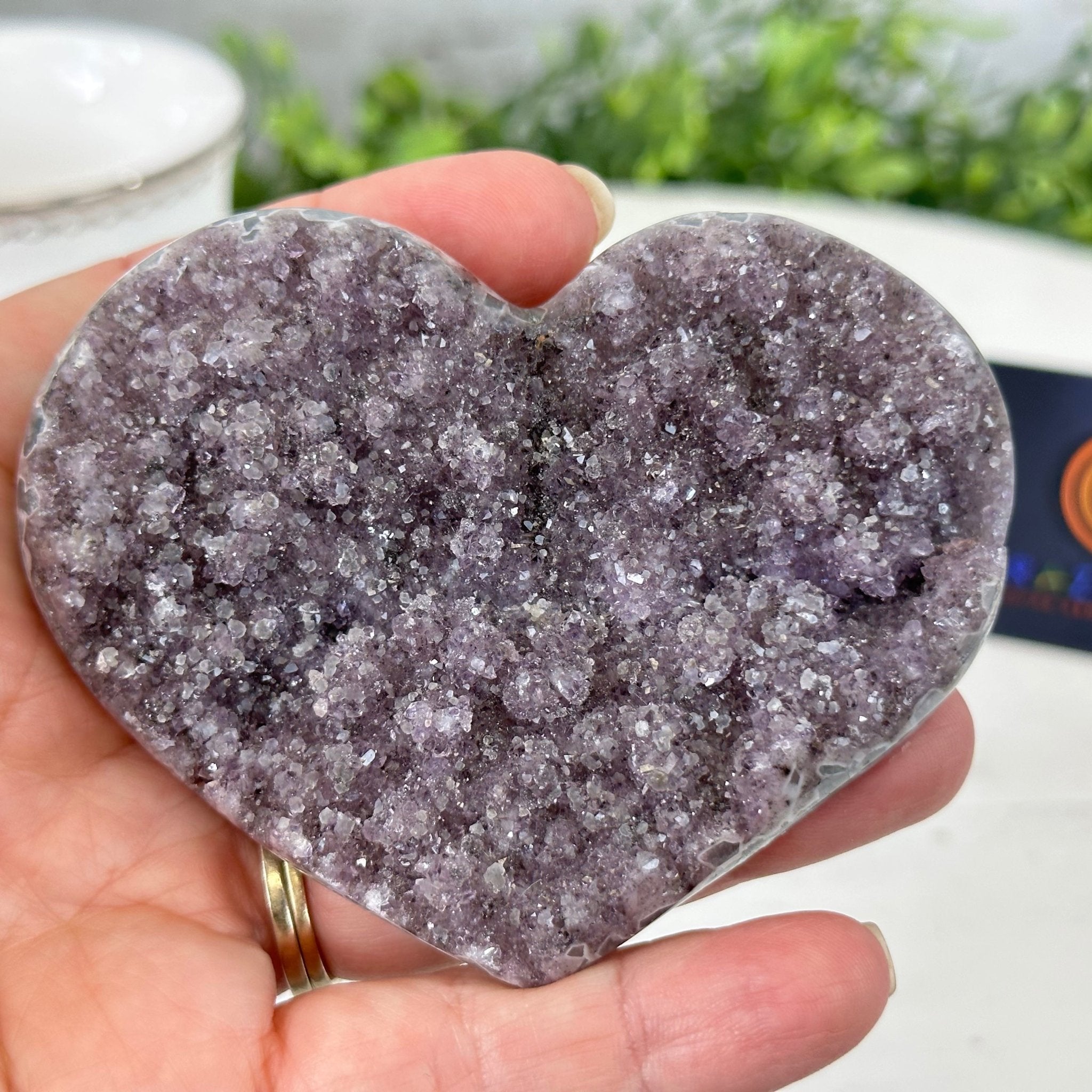 Extra Quality Amethyst Heart Geode on an Acrylic Stand, 0.31 lbs & 2.2" Tall #5462-0026 by Brazil Gems - Brazil GemsBrazil GemsExtra Quality Amethyst Heart Geode on an Acrylic Stand, 0.31 lbs & 2.2" Tall #5462-0026 by Brazil GemsHearts5462-0026