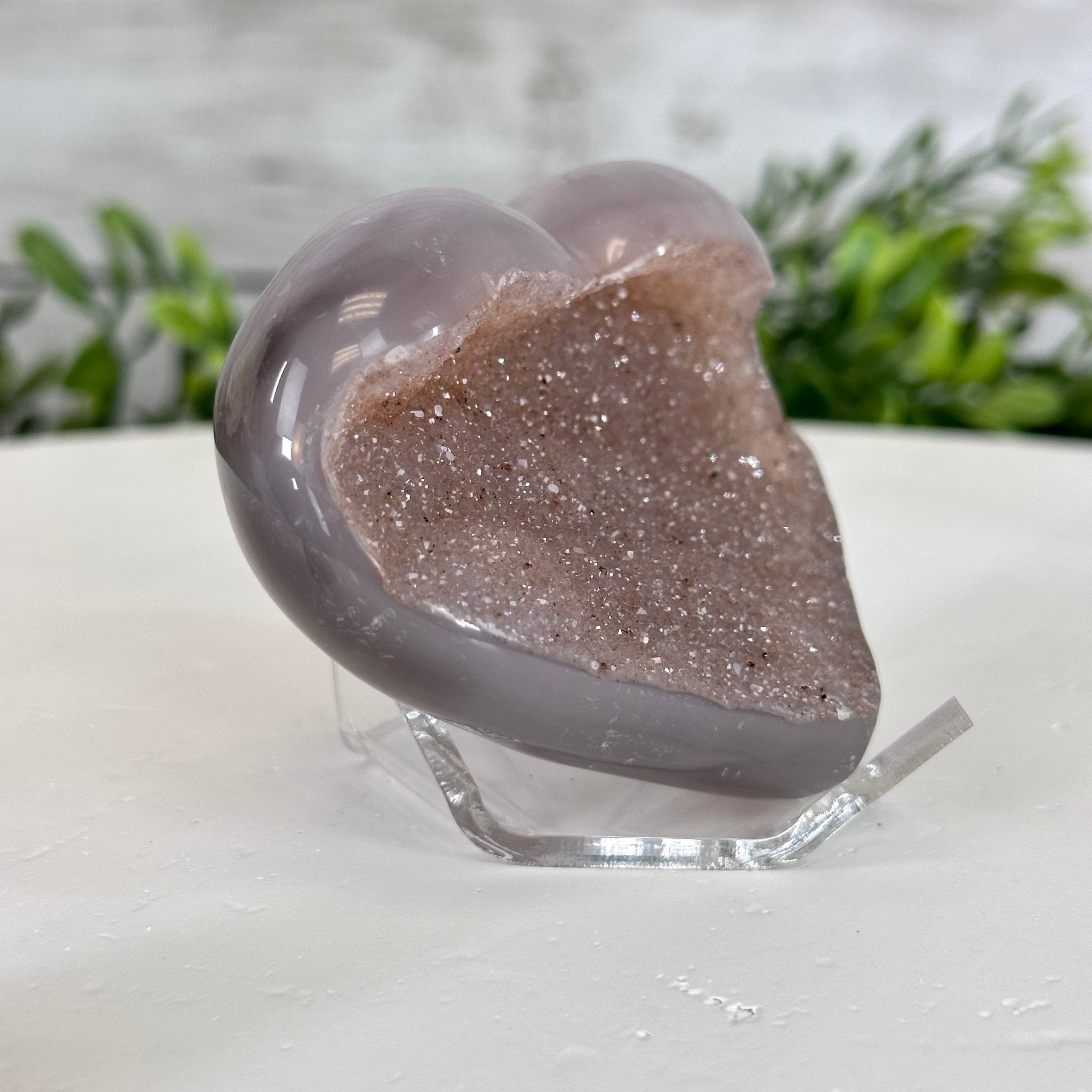 Extra Quality Amethyst Heart Geode on an Acrylic Stand, 0.37 lbs & 2.3" Tall #5462-0030 by Brazil Gems - Brazil GemsBrazil GemsExtra Quality Amethyst Heart Geode on an Acrylic Stand, 0.37 lbs & 2.3" Tall #5462-0030 by Brazil GemsHearts5462-0030