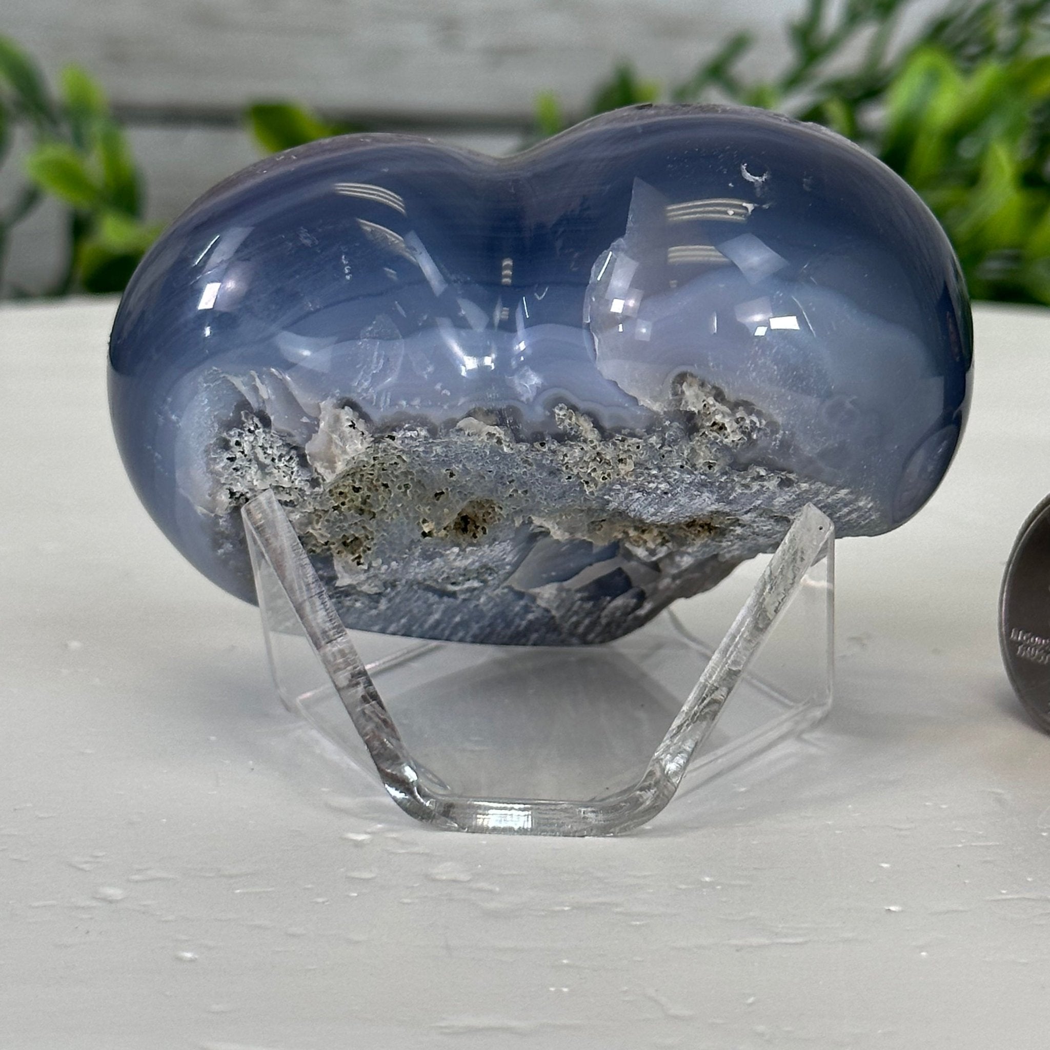 Extra Quality Amethyst Heart Geode on an Acrylic Stand, 0.48 lbs & 2.3" Tall #5462-0037 by Brazil Gems - Brazil GemsBrazil GemsExtra Quality Amethyst Heart Geode on an Acrylic Stand, 0.48 lbs & 2.3" Tall #5462-0037 by Brazil GemsHearts5462-0037
