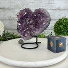 Extra Quality Amethyst Heart Geode w/ metal stand, 5.6 lbs & 8.2" Tall #5463-0327 - Brazil GemsBrazil GemsExtra Quality Amethyst Heart Geode w/ metal stand, 5.6 lbs & 8.2" Tall #5463-0327Hearts5463-0327