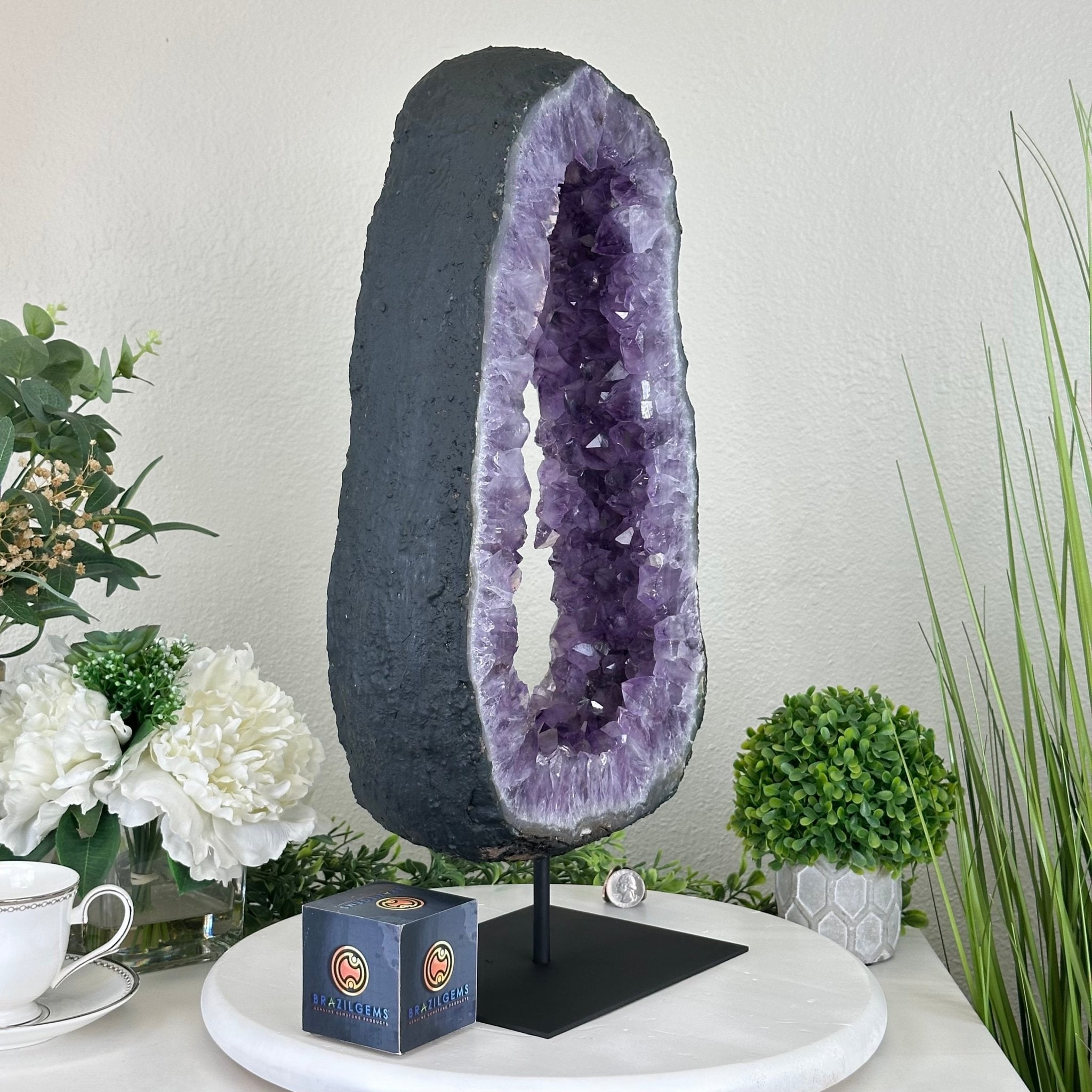 Extra Quality Amethyst Portal, 26.5 lbs & 19.9" Tall #5606 - 0128 - Brazil GemsBrazil GemsExtra Quality Amethyst Portal, 26.5 lbs & 19.9" Tall #5606 - 0128Portals on Fixed Bases5606 - 0128