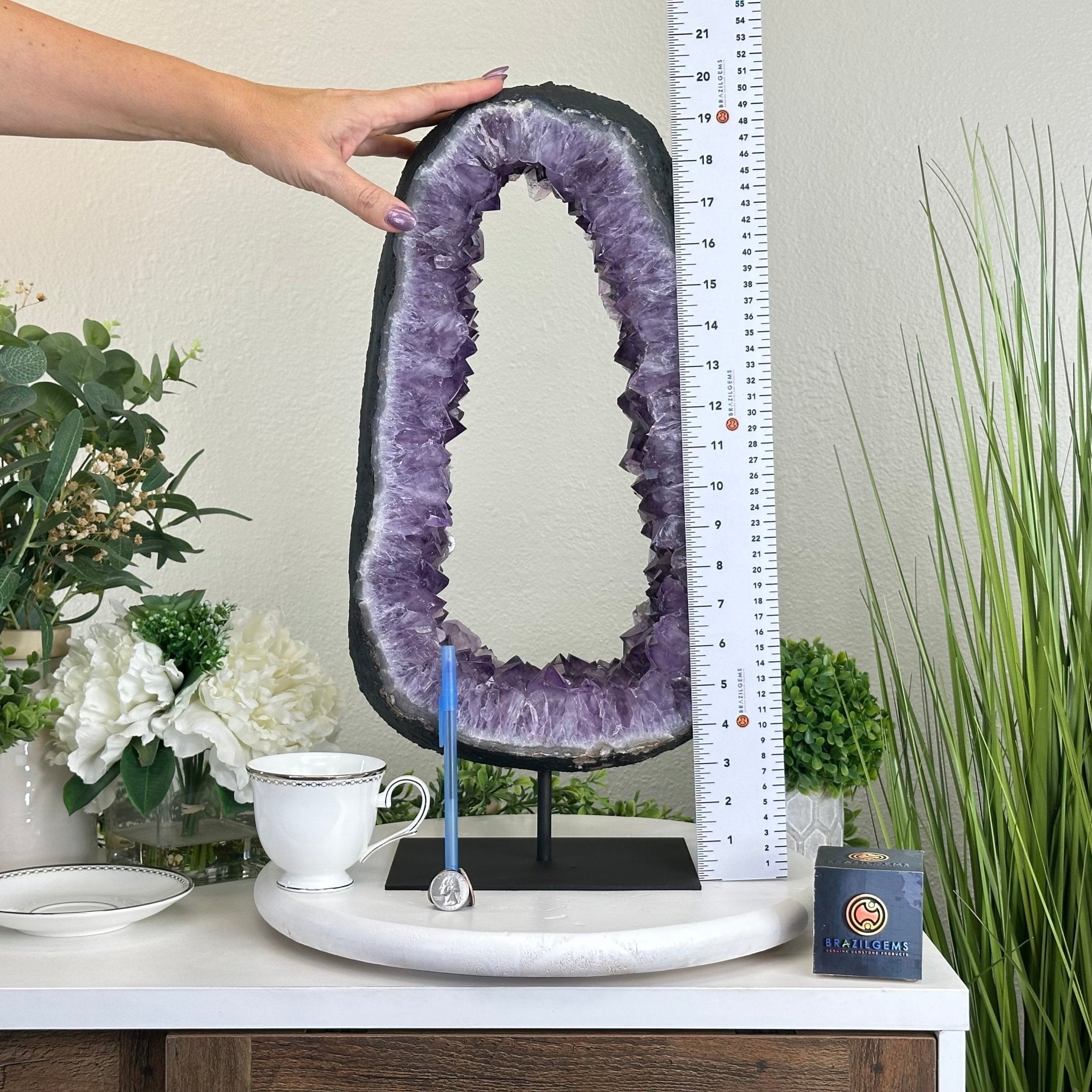 Extra Quality Amethyst Portal, 26.5 lbs & 19.9" Tall #5606 - 0128 - Brazil GemsBrazil GemsExtra Quality Amethyst Portal, 26.5 lbs & 19.9" Tall #5606 - 0128Portals on Fixed Bases5606 - 0128