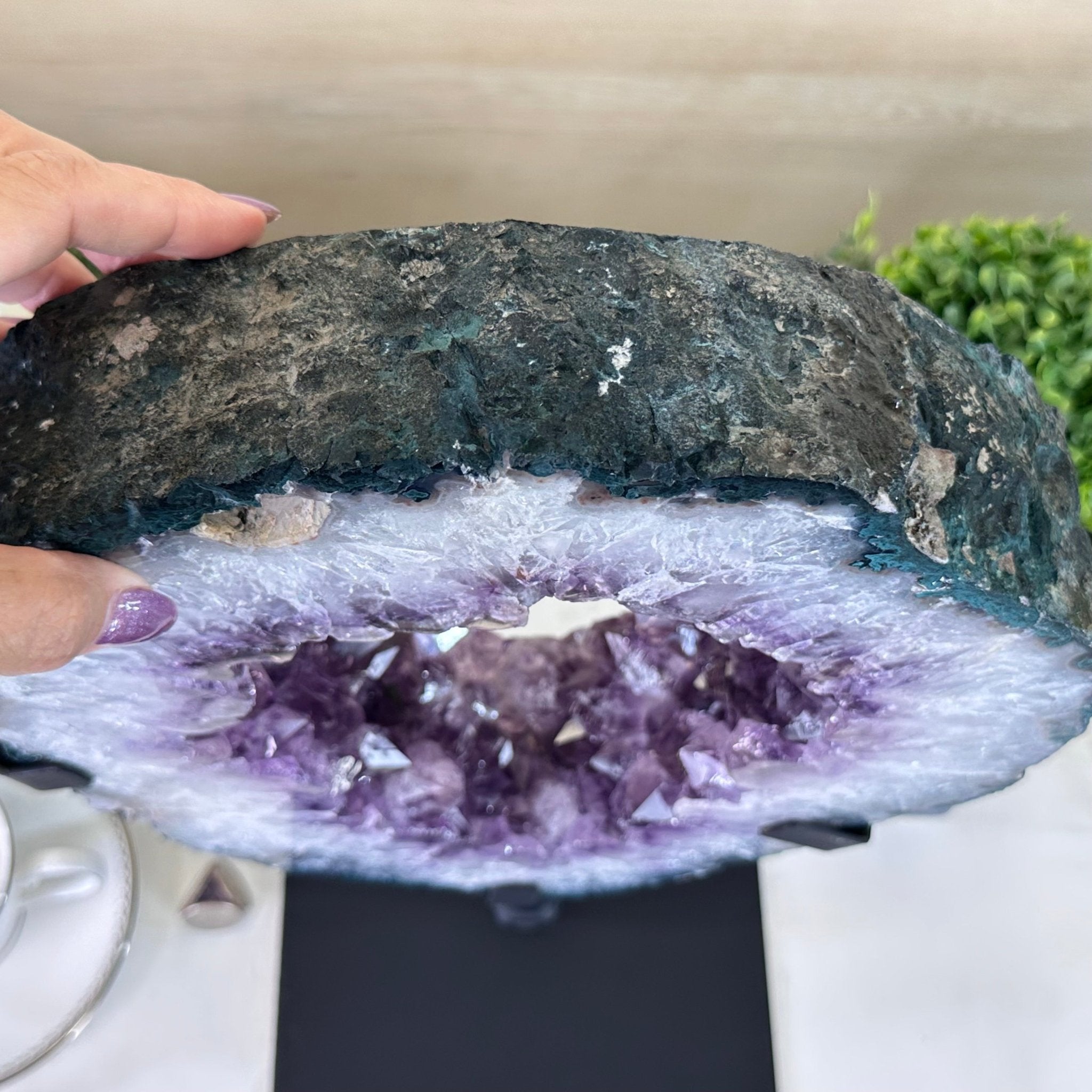 Extra Quality Amethyst Portal, Metal Stand, 19.6 lbs & 16.9" Tall #5604 - 0121 - Brazil GemsBrazil GemsExtra Quality Amethyst Portal, Metal Stand, 19.6 lbs & 16.9" Tall #5604 - 0121Portals on Rotating Bases5604 - 0121