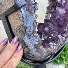 Extra Quality Amethyst Portal, Metal Stand, 21.9 lbs & 18.2" Tall #5604 - 0112 - Brazil GemsBrazil GemsExtra Quality Amethyst Portal, Metal Stand, 21.9 lbs & 18.2" Tall #5604 - 0112Portals on Rotating Bases5604 - 0112