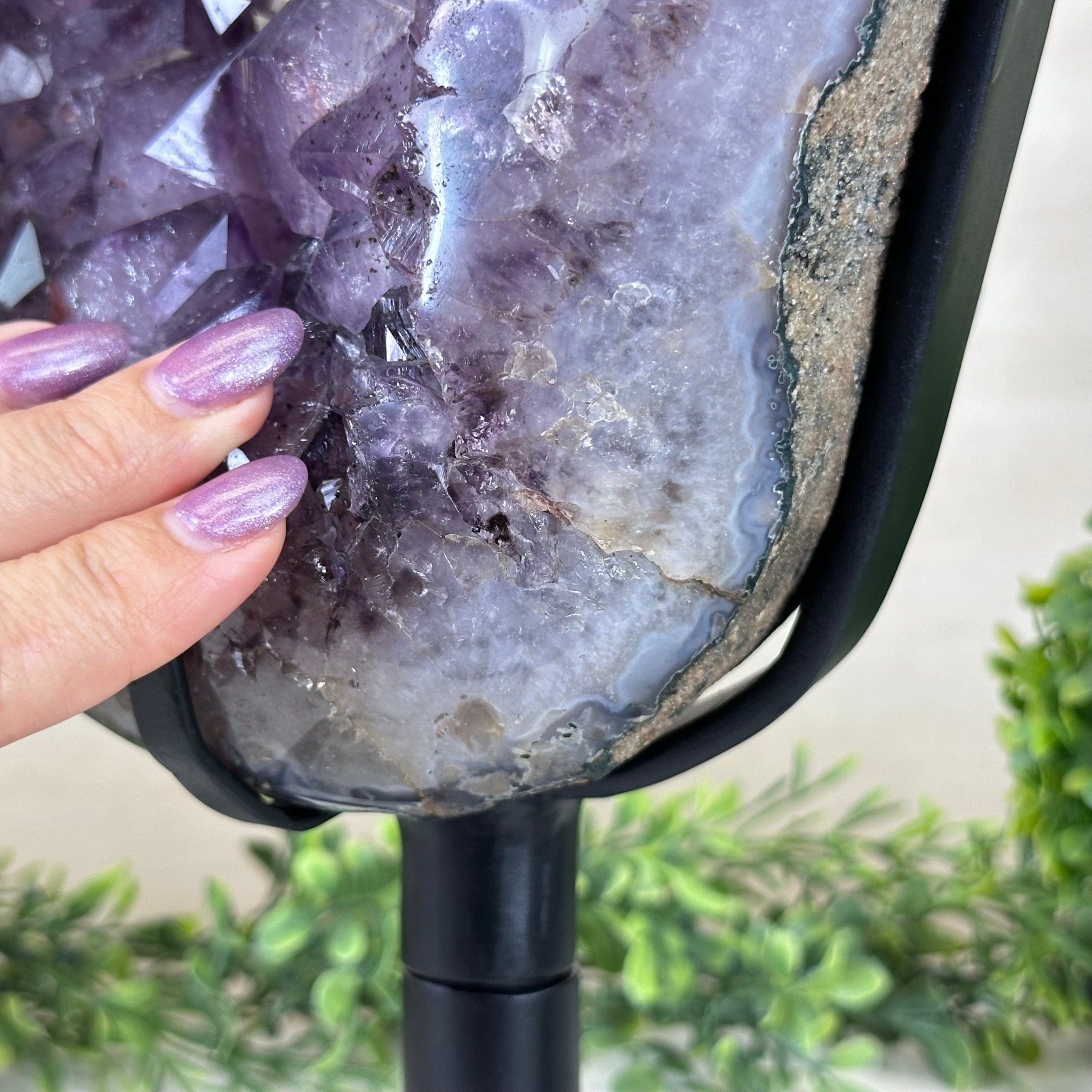 Extra Quality Amethyst Portal, Metal Stand, 21.9 lbs & 18.2" Tall #5604 - 0112 - Brazil GemsBrazil GemsExtra Quality Amethyst Portal, Metal Stand, 21.9 lbs & 18.2" Tall #5604 - 0112Portals on Rotating Bases5604 - 0112