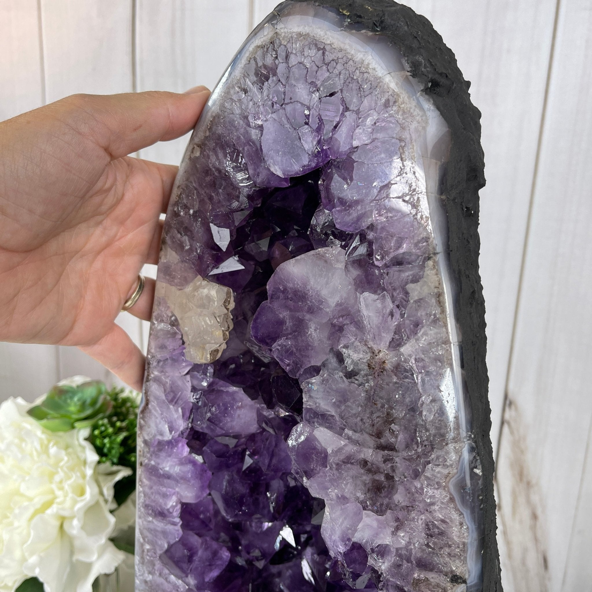 Extra Quality Brazilian Amethyst Cathedral, 17.25” tall & 35 lbs #5601-0489 by Brazil Gems - Brazil GemsBrazil GemsExtra Quality Brazilian Amethyst Cathedral, 17.25” tall & 35 lbs #5601-0489 by Brazil GemsCathedrals5601-0489
