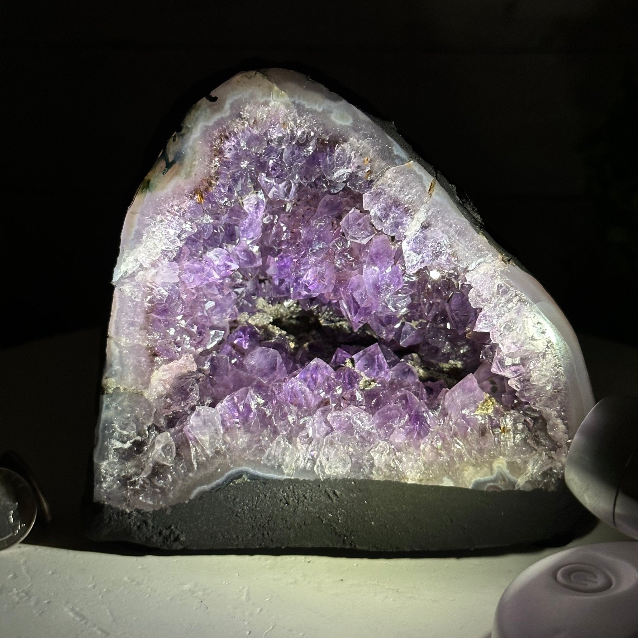 Extra Quality Brazilian Amethyst Cathedral, 4.8 lbs & 5.25" Tall #5601 - 1050 - Brazil GemsBrazil GemsExtra Quality Brazilian Amethyst Cathedral, 4.8 lbs & 5.25" Tall #5601 - 1050Cathedrals5601 - 1050