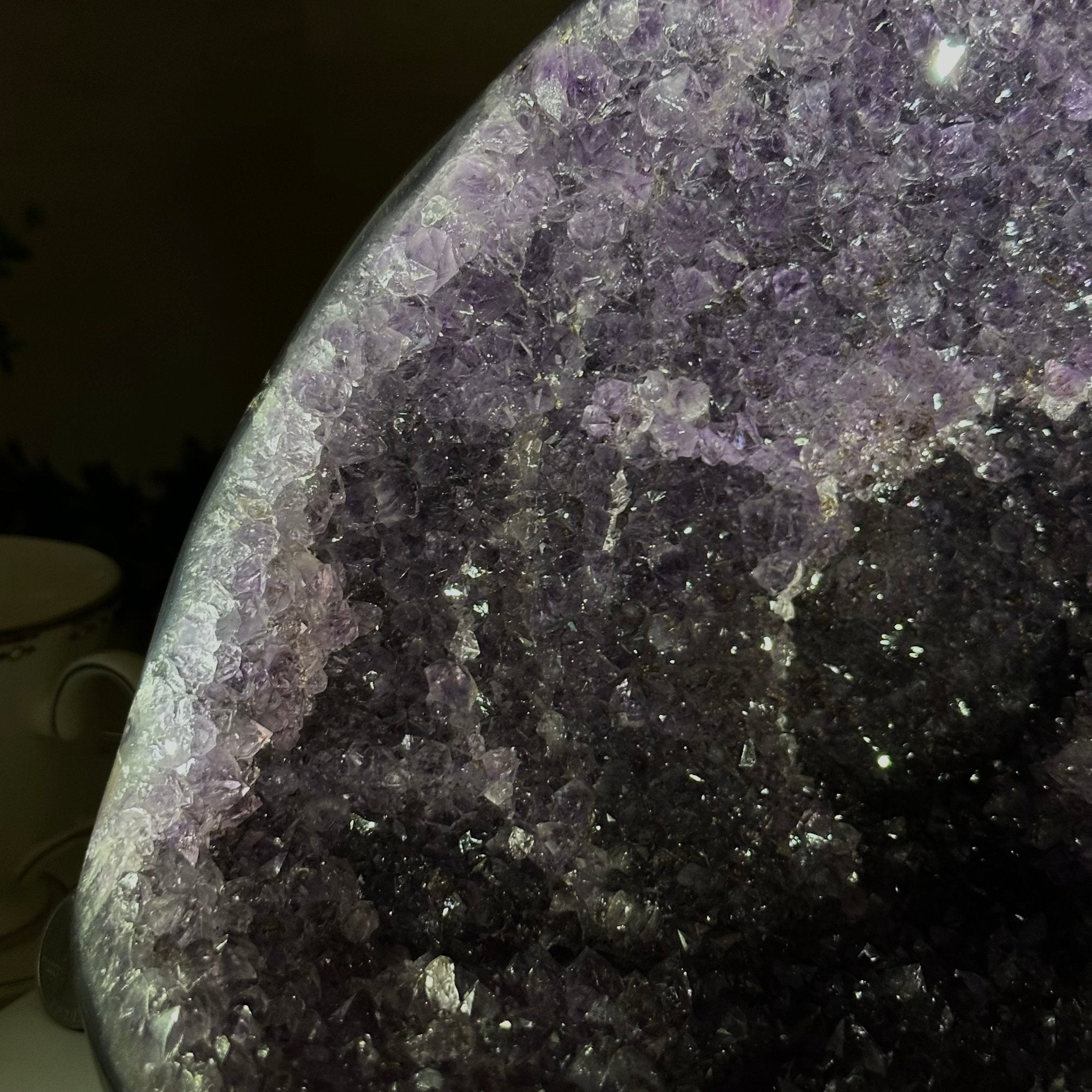 Extra Quality Brazilian Amethyst Cone, 11.8 lbs & 9" Tall 5619AM - 013 - Brazil GemsBrazil GemsExtra Quality Brazilian Amethyst Cone, 11.8 lbs & 9" Tall 5619AM - 013Crystal Cones5619AM - 013