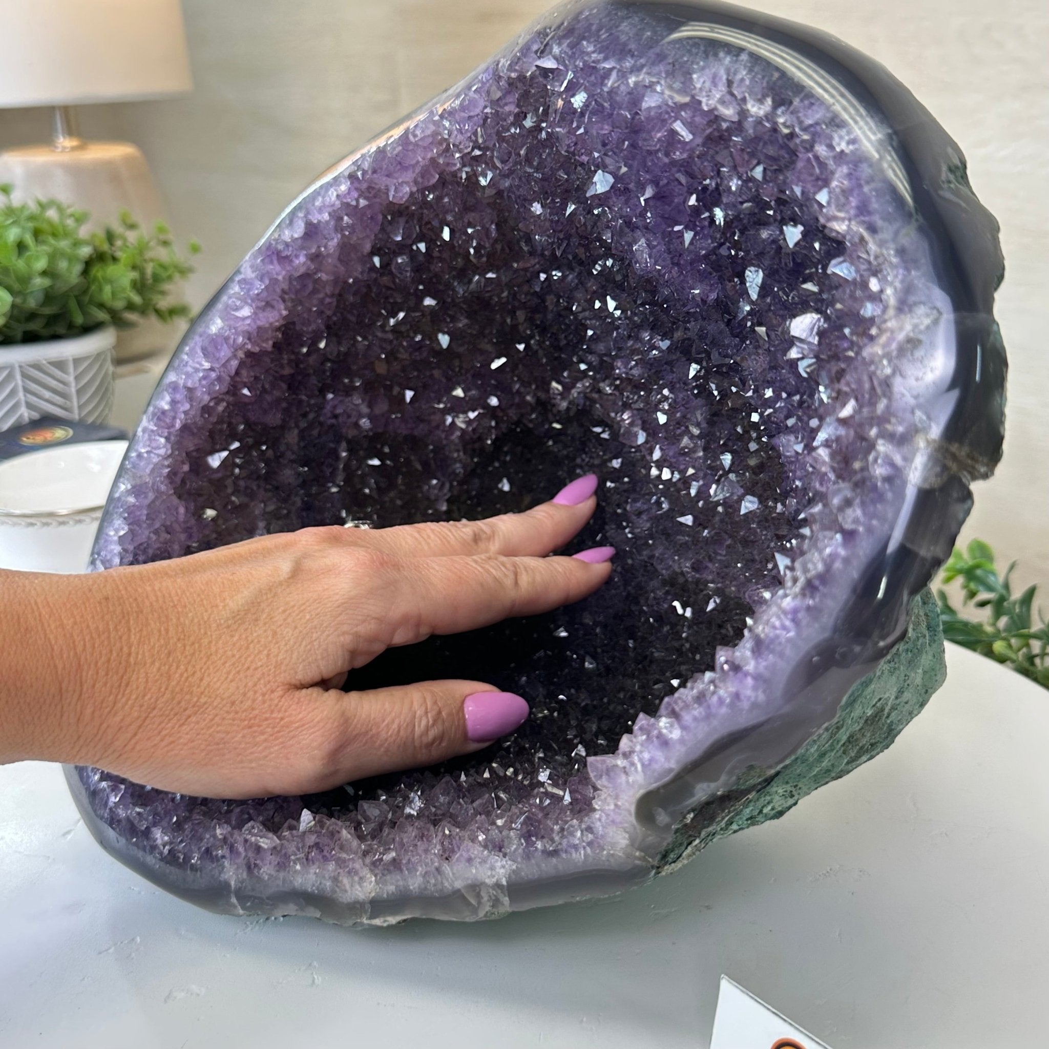 Extra Quality Brazilian Amethyst Cone, 11.8 lbs & 9" Tall 5619AM - 013 - Brazil GemsBrazil GemsExtra Quality Brazilian Amethyst Cone, 11.8 lbs & 9" Tall 5619AM - 013Crystal Cones5619AM - 013