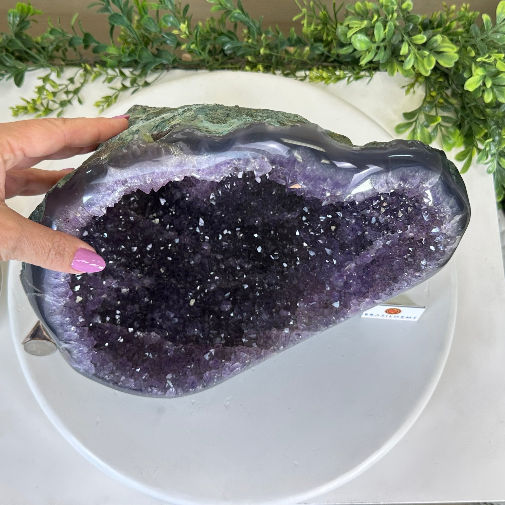 Extra Quality Brazilian Amethyst Cone, 11.8 lbs & 9" Tall 5619AM - 013 - Brazil GemsBrazil GemsExtra Quality Brazilian Amethyst Cone, 11.8 lbs & 9" Tall 5619AM - 013Crystal Cones5619AM - 013