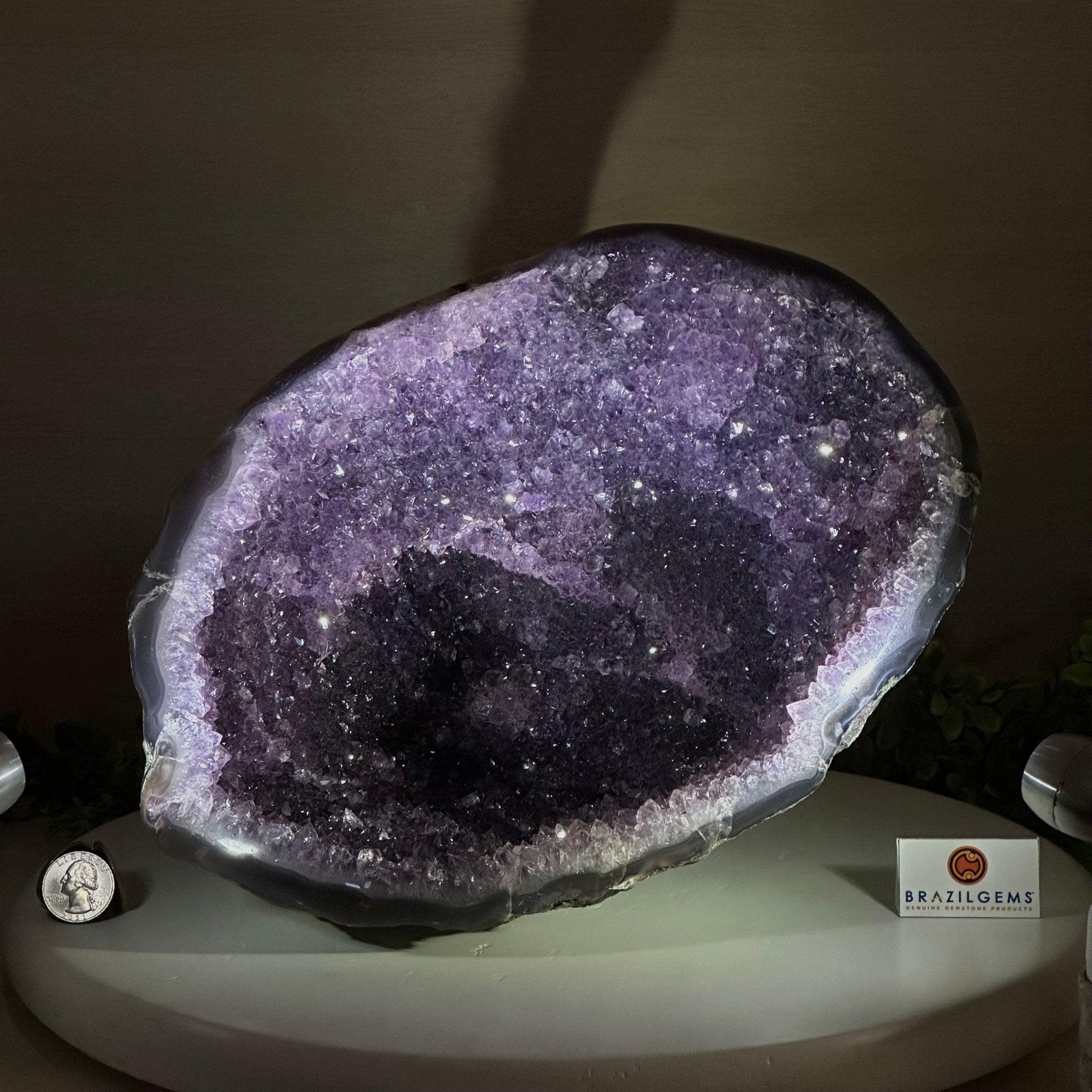 Extra Quality Brazilian Amethyst Cone, 11.8 lbs & 9" Tall 5619AM - 013 - Brazil GemsBrazil GemsExtra Quality Brazilian Amethyst Cone, 11.8 lbs & 9" Tall 5619AM - 013Crystal Cones5619AM - 013
