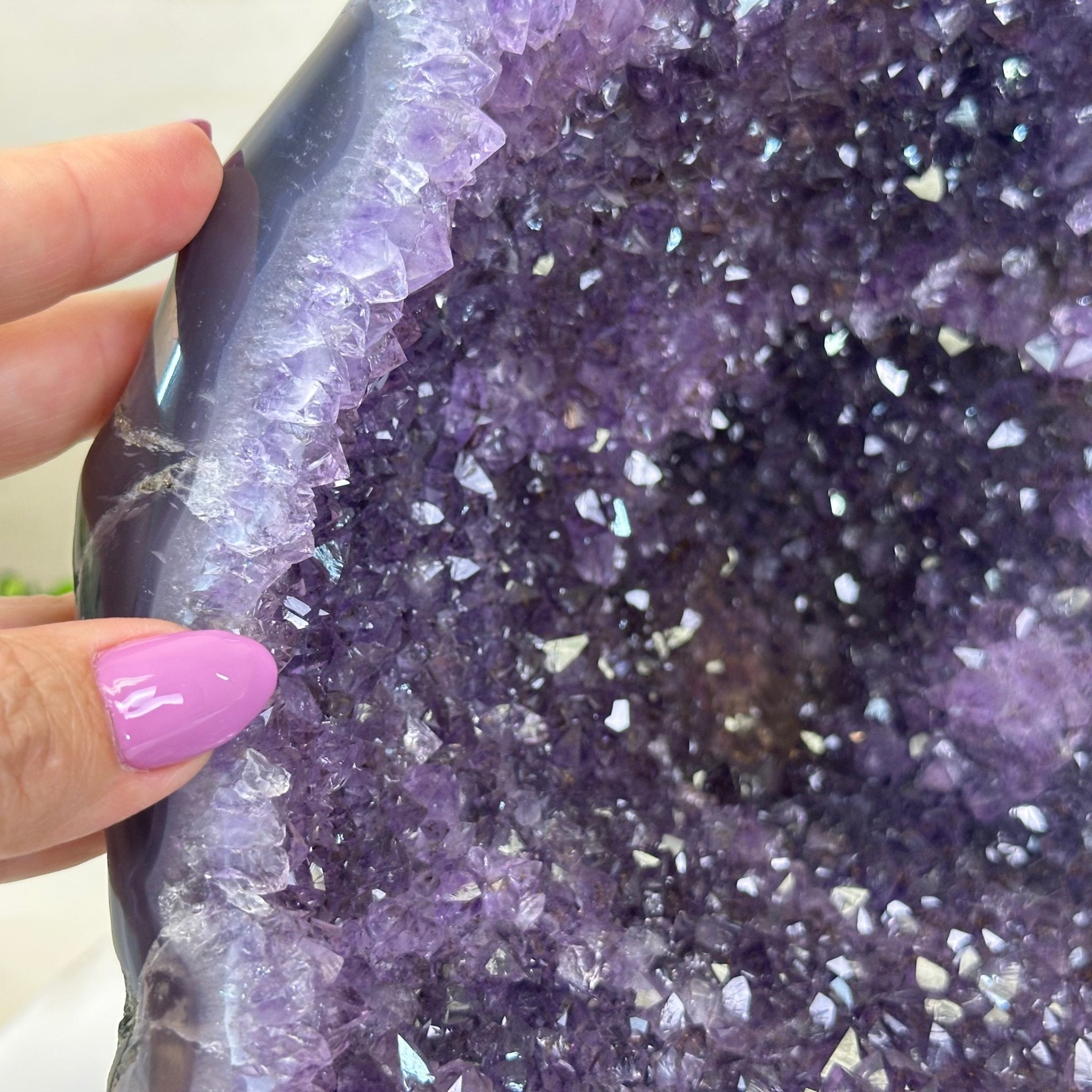 Extra Quality Brazilian Amethyst Cone, 11.8 lbs & 9" Tall 5619AM - 013 - Brazil GemsBrazil GemsExtra Quality Brazilian Amethyst Cone, 11.8 lbs & 9" Tall 5619AM - 013Crystal Cones5619AM - 013
