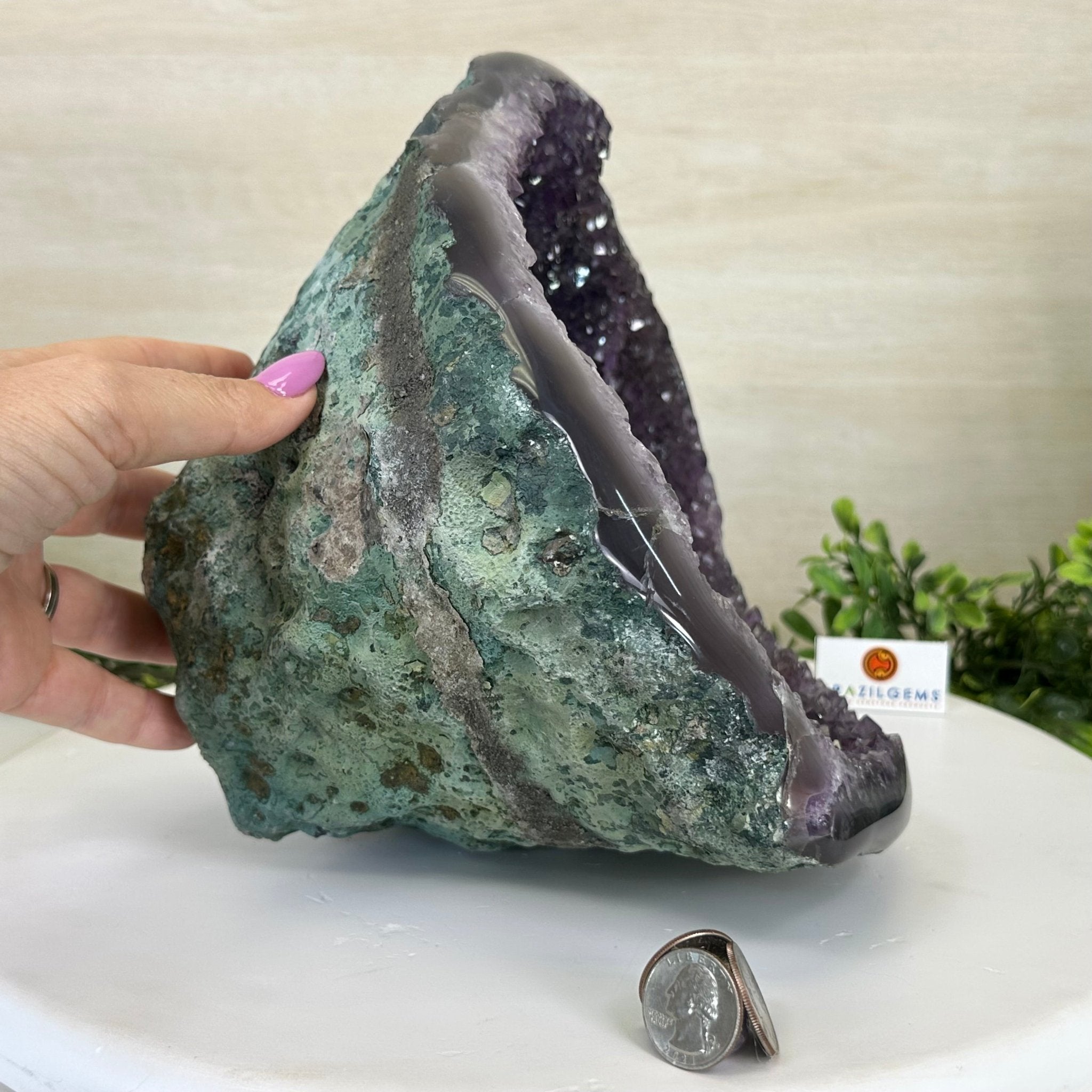 Extra Quality Brazilian Amethyst Cone, 11.8 lbs & 9" Tall 5619AM - 013 - Brazil GemsBrazil GemsExtra Quality Brazilian Amethyst Cone, 11.8 lbs & 9" Tall 5619AM - 013Crystal Cones5619AM - 013