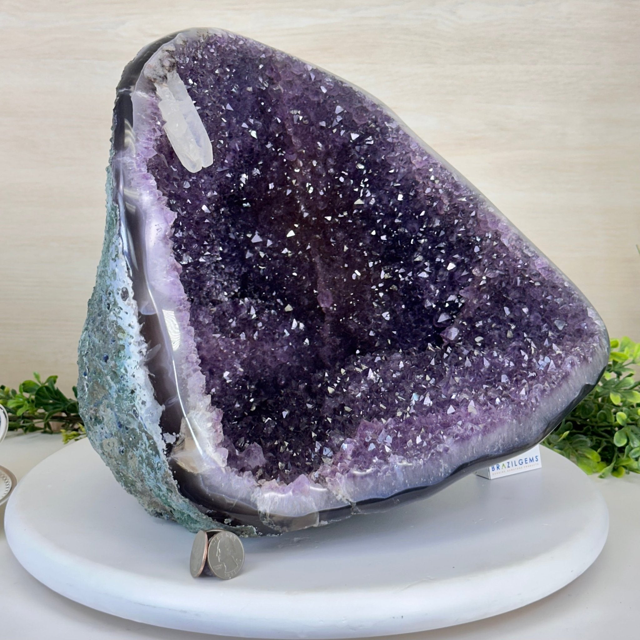 Extra Quality Brazilian Amethyst Cone, 25.7 lbs & 11.2" Tall 5619AM - 017 - Brazil GemsBrazil GemsExtra Quality Brazilian Amethyst Cone, 25.7 lbs & 11.2" Tall 5619AM - 017Crystal Cones5619AM - 017