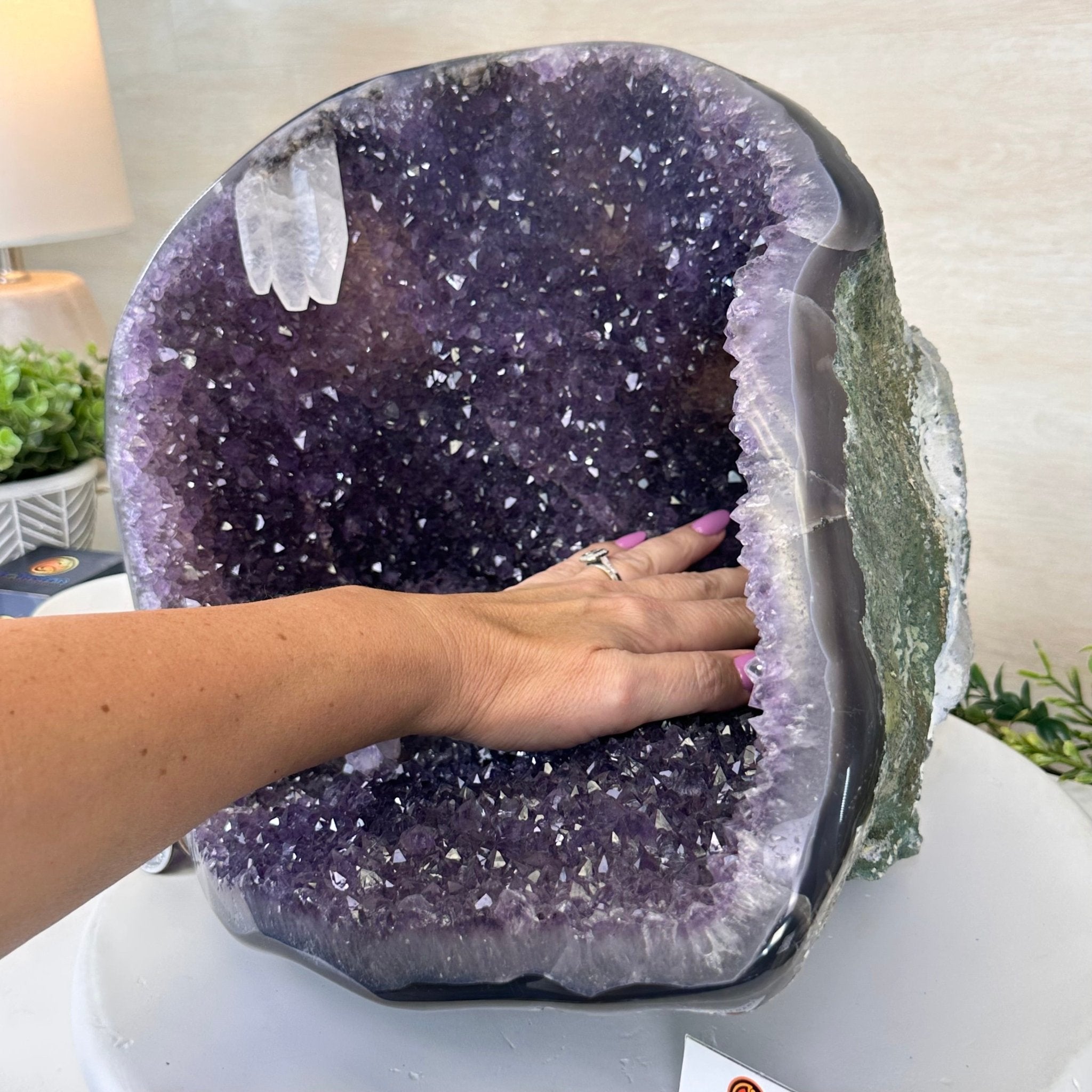 Extra Quality Brazilian Amethyst Cone, 25.7 lbs & 11.2" Tall 5619AM - 017 - Brazil GemsBrazil GemsExtra Quality Brazilian Amethyst Cone, 25.7 lbs & 11.2" Tall 5619AM - 017Crystal Cones5619AM - 017