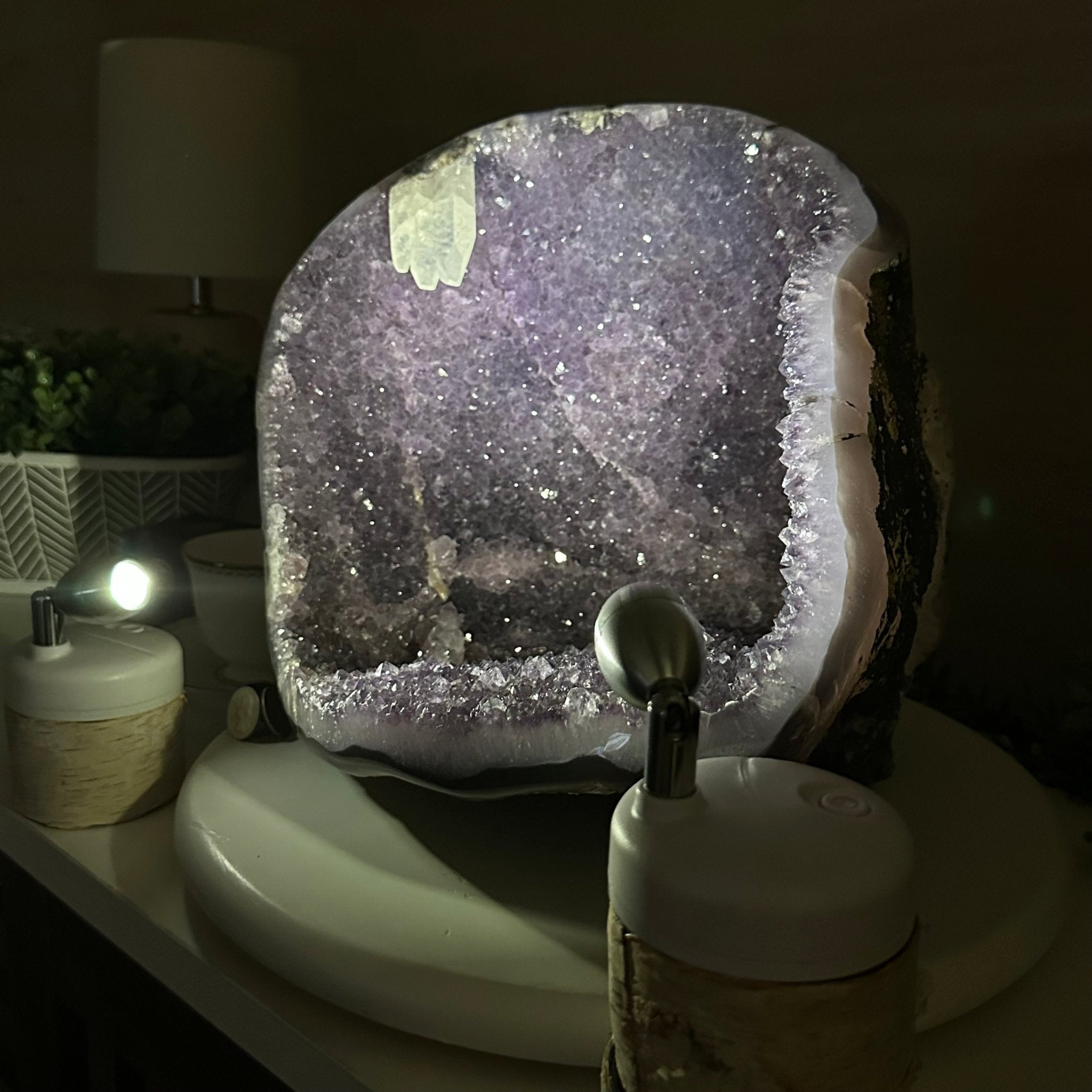 Extra Quality Brazilian Amethyst Cone, 25.7 lbs & 11.2" Tall 5619AM - 017 - Brazil GemsBrazil GemsExtra Quality Brazilian Amethyst Cone, 25.7 lbs & 11.2" Tall 5619AM - 017Crystal Cones5619AM - 017