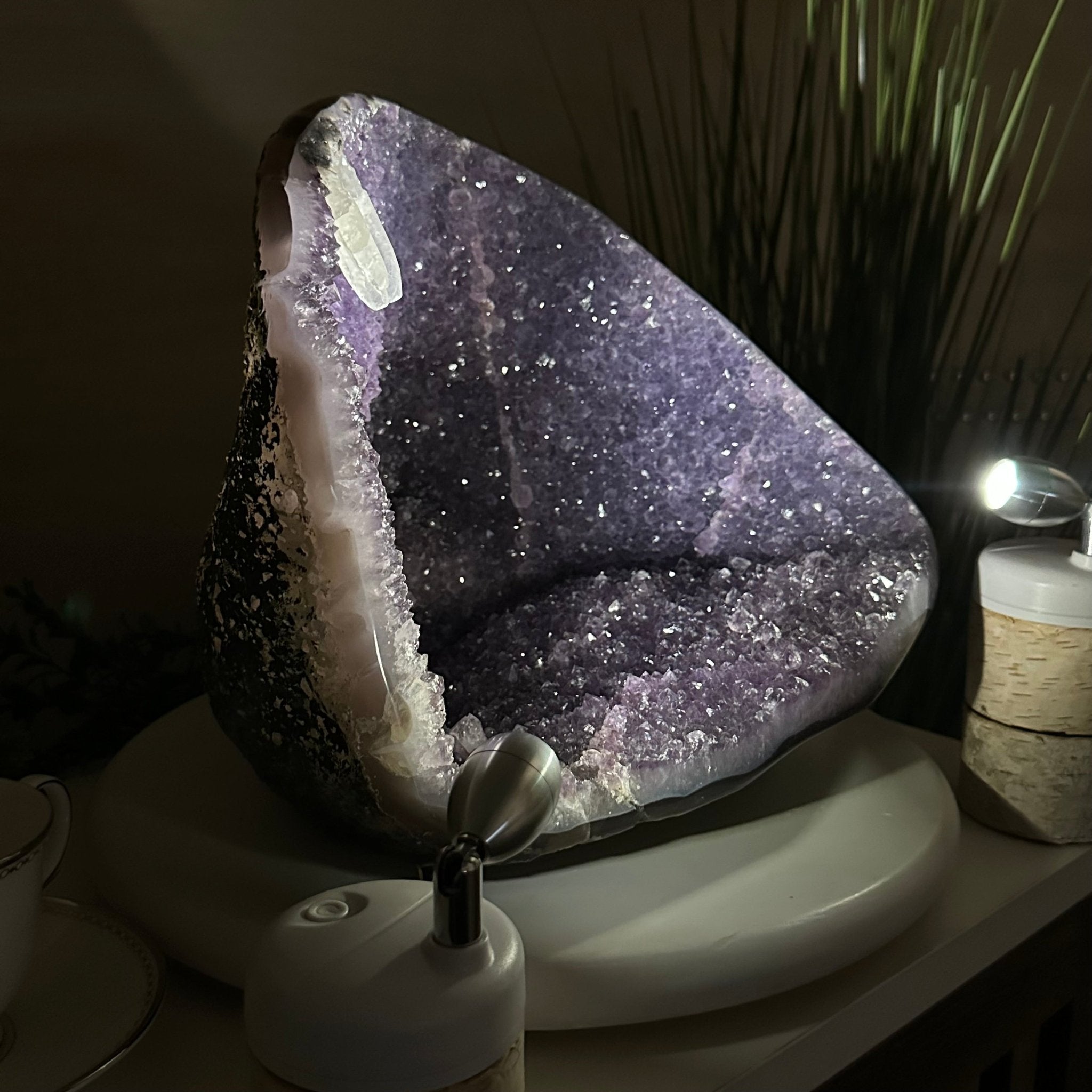 Extra Quality Brazilian Amethyst Cone, 25.7 lbs & 11.2" Tall 5619AM - 017 - Brazil GemsBrazil GemsExtra Quality Brazilian Amethyst Cone, 25.7 lbs & 11.2" Tall 5619AM - 017Crystal Cones5619AM - 017