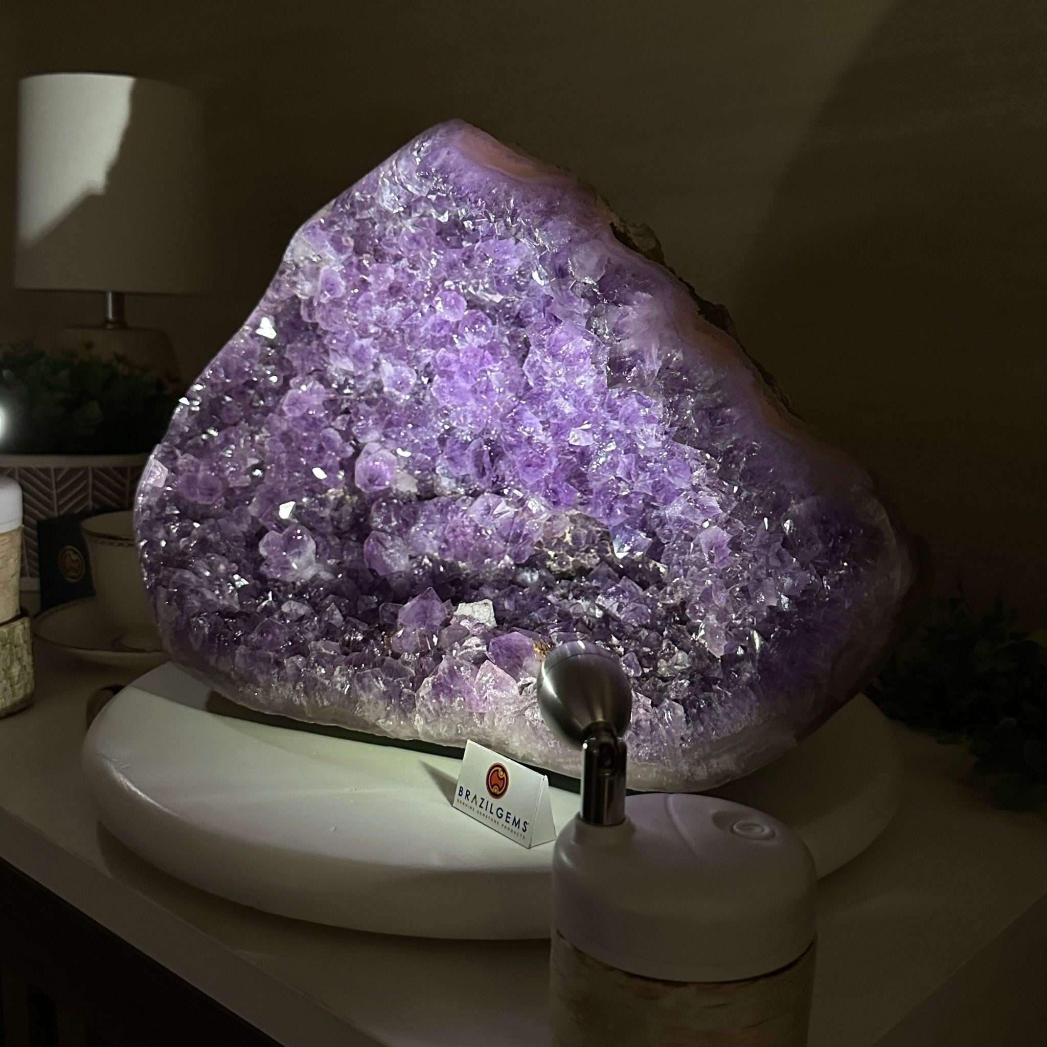 Extra Quality Brazilian Amethyst Cone, 28.7 lbs & 10.8" Tall 5619AM - 018 - Brazil GemsBrazil GemsExtra Quality Brazilian Amethyst Cone, 28.7 lbs & 10.8" Tall 5619AM - 018Crystal Cones5619AM - 018