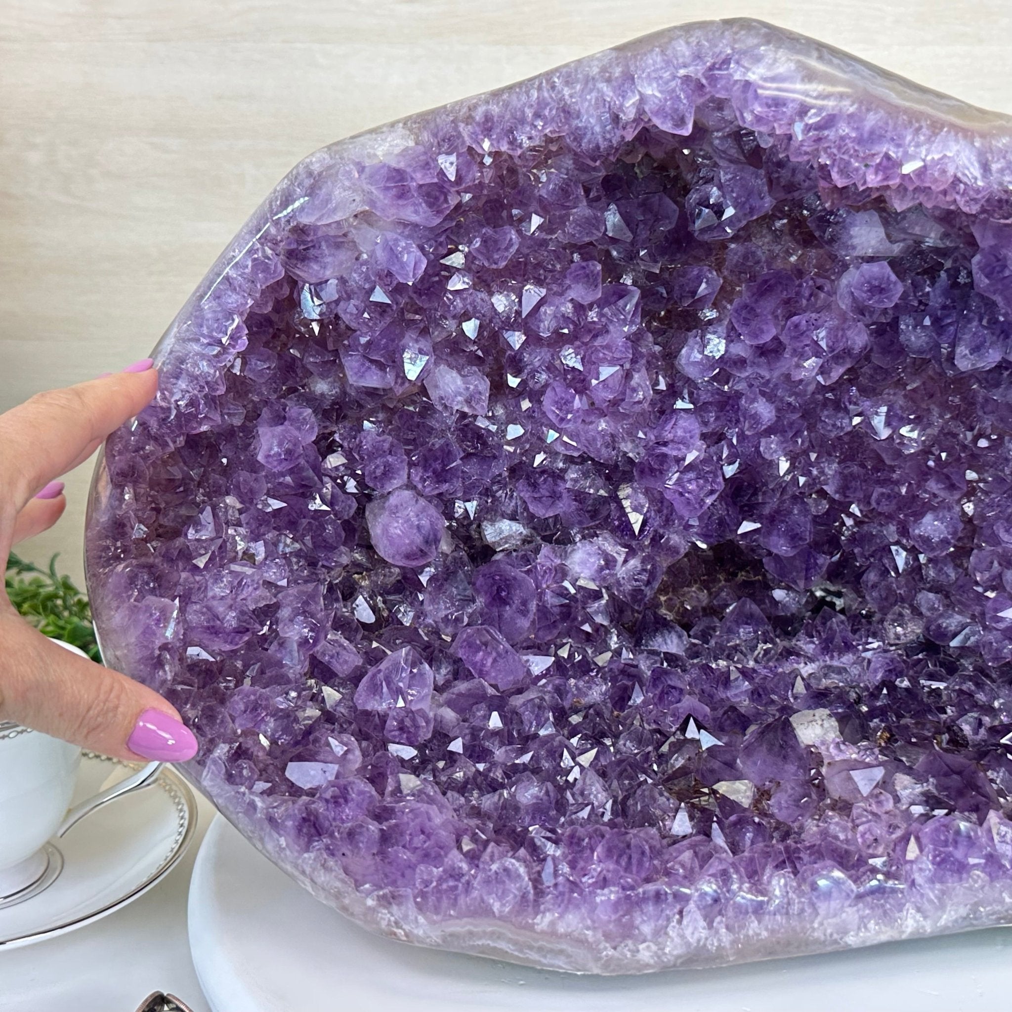 Extra Quality Brazilian Amethyst Cone, 28.7 lbs & 10.8" Tall 5619AM - 018 - Brazil GemsBrazil GemsExtra Quality Brazilian Amethyst Cone, 28.7 lbs & 10.8" Tall 5619AM - 018Crystal Cones5619AM - 018