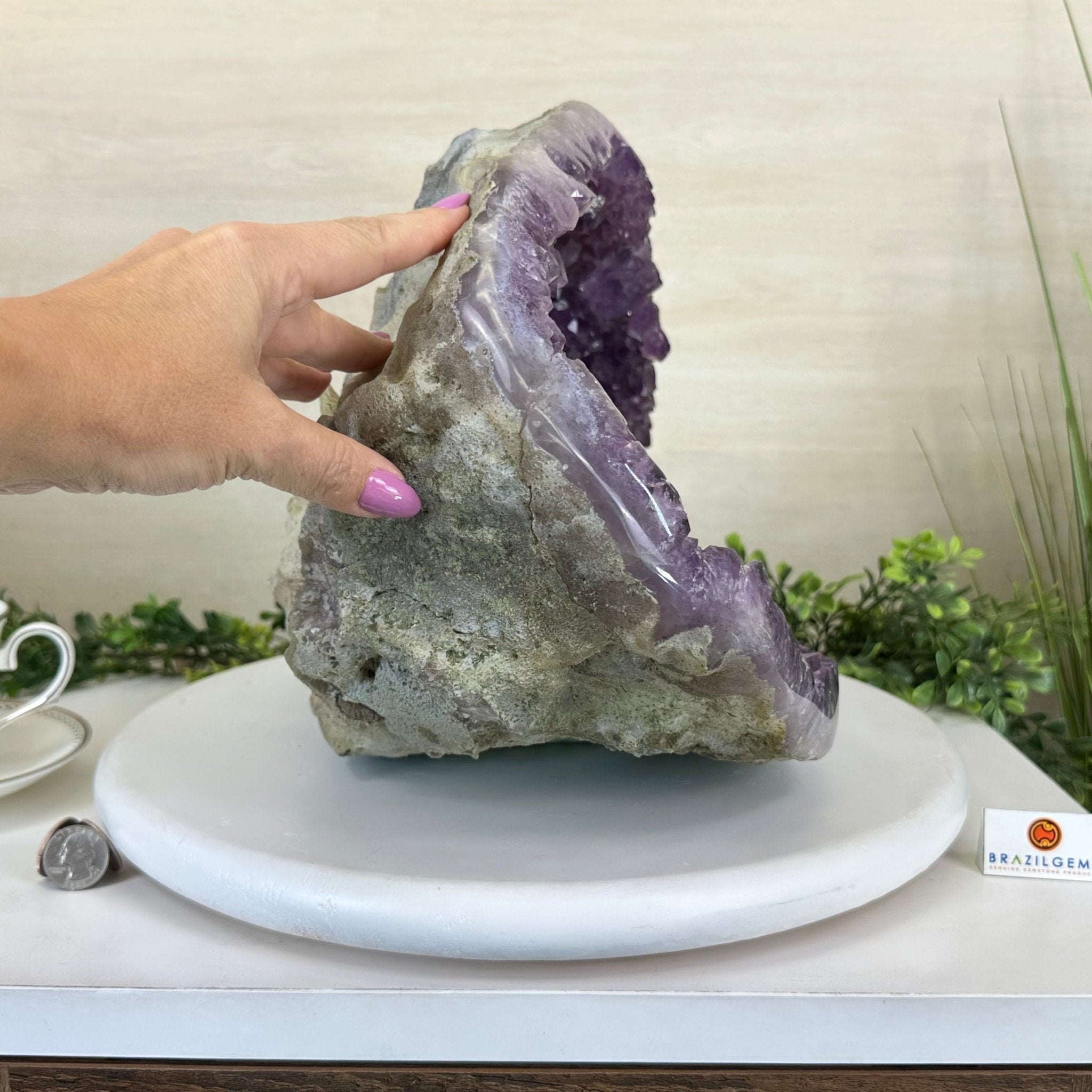 Extra Quality Brazilian Amethyst Cone, 28.7 lbs & 10.8" Tall 5619AM - 018 - Brazil GemsBrazil GemsExtra Quality Brazilian Amethyst Cone, 28.7 lbs & 10.8" Tall 5619AM - 018Crystal Cones5619AM - 018