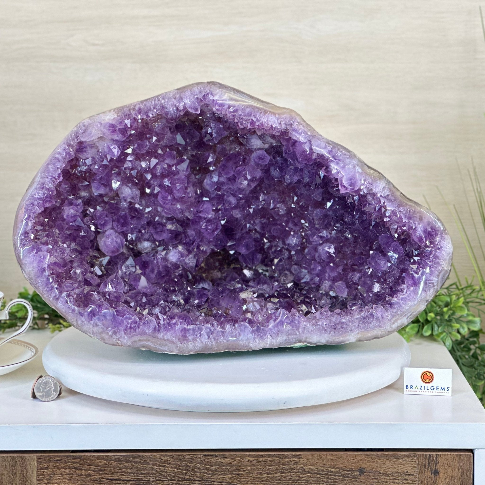 Extra Quality Brazilian Amethyst Cone, 28.7 lbs & 10.8" Tall 5619AM - 018 - Brazil GemsBrazil GemsExtra Quality Brazilian Amethyst Cone, 28.7 lbs & 10.8" Tall 5619AM - 018Crystal Cones5619AM - 018